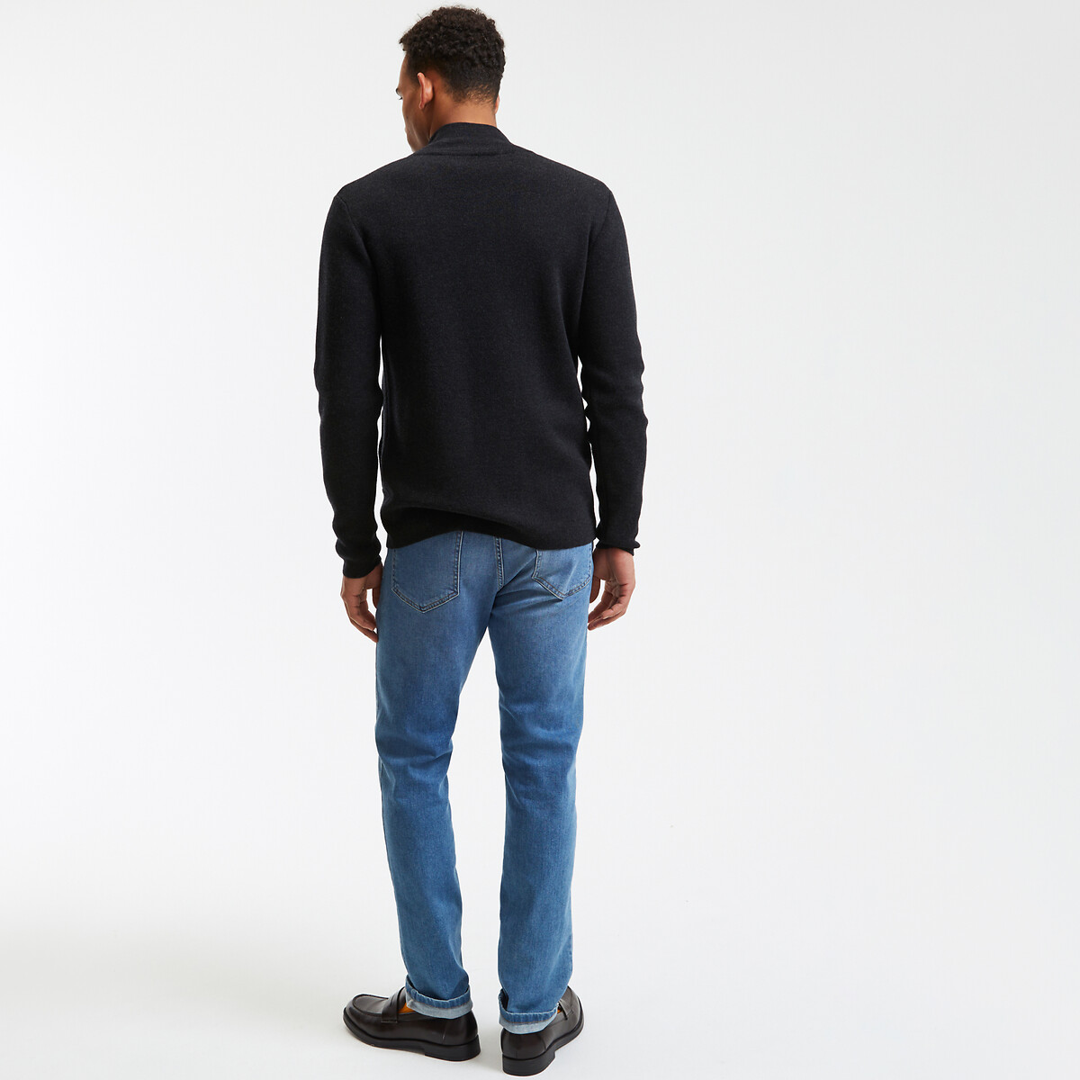 LA REDOUTE COLLECTIONS<br>Cardigã de lã merino com zíper, Signature, SEBASTIEN
