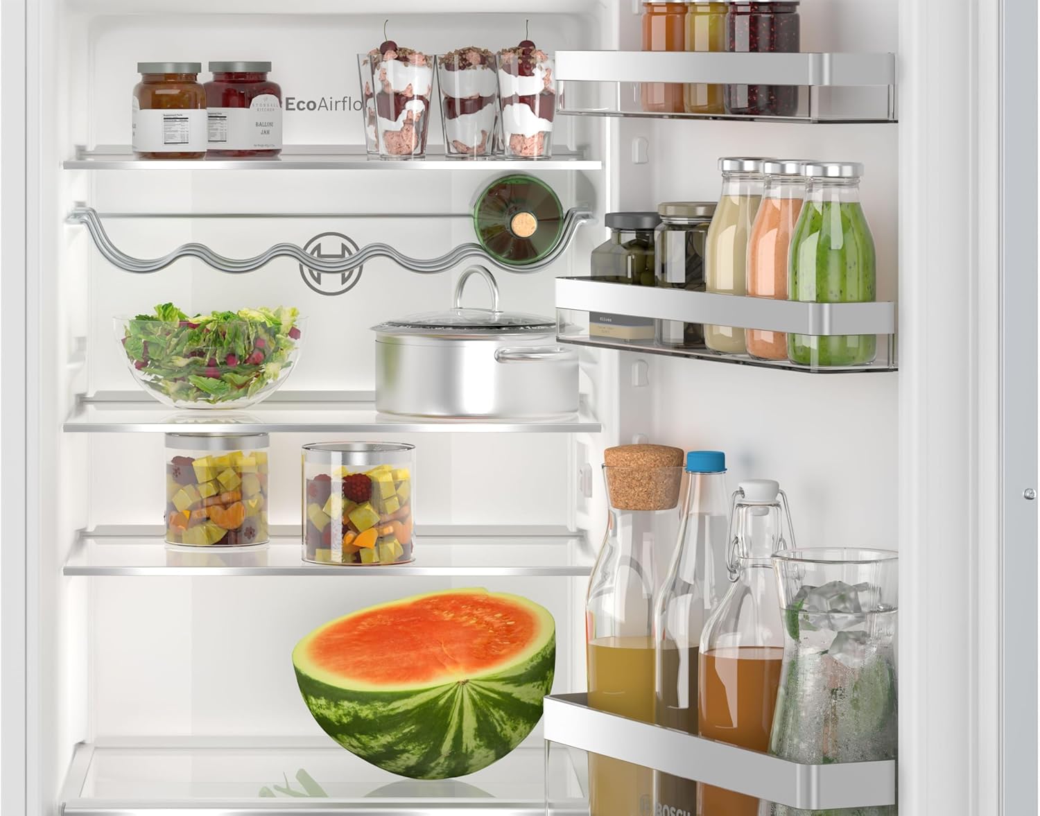 Bosch KIL42VFE0 Serie 4, Einbau-Kühlschrank mit Gefrierfach, 122 x 56 cm, Made in Germany, 172 L Kühlen & 15 L Gefrieren, Flachscharnier, FreshSense - für konstante Innentemperatur, Multibox XXL, LED