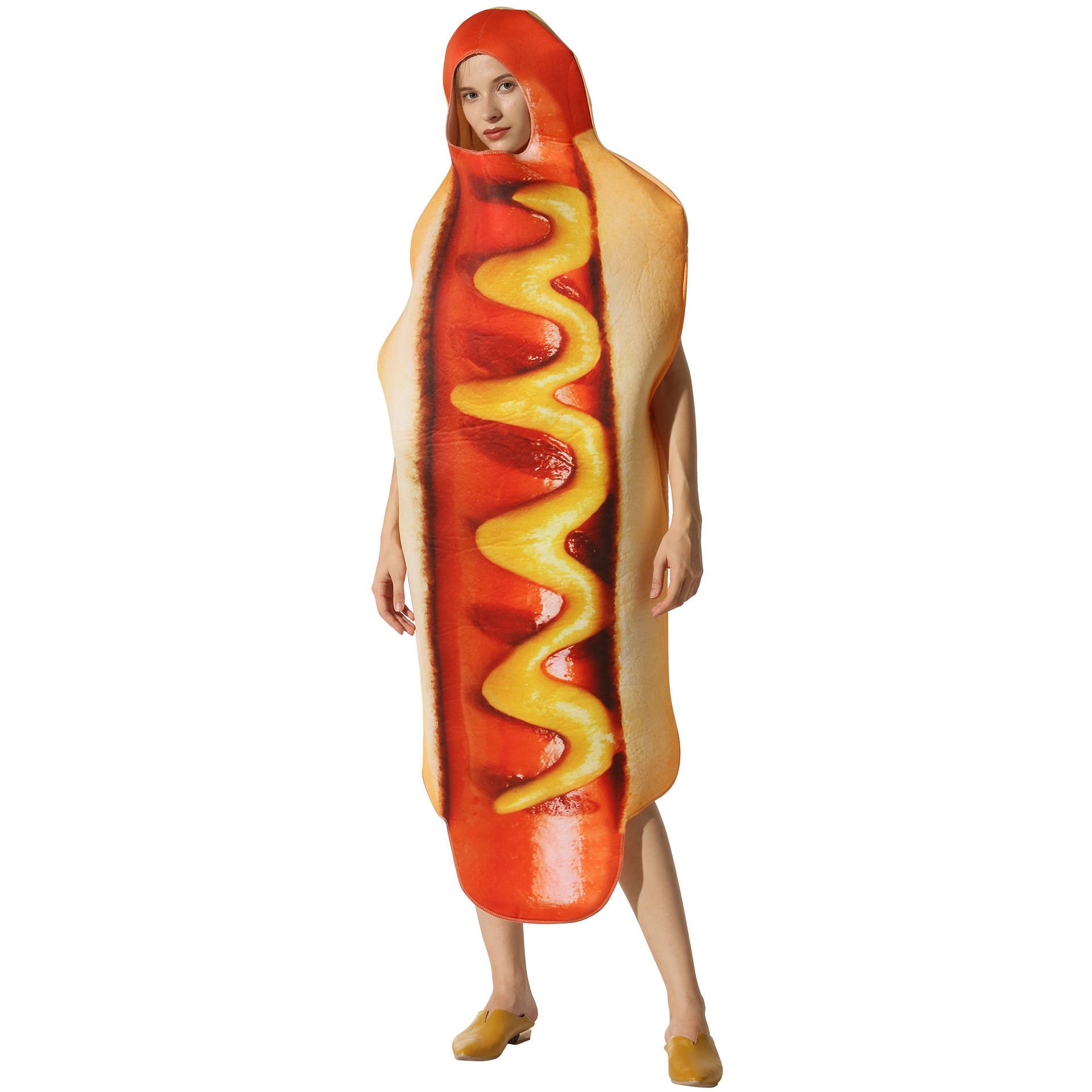 (175-180cm) Fasnachts Erwachsenen Kostüm Hot Dog Verkleidung für Motto Partys / Halloween - Bunt