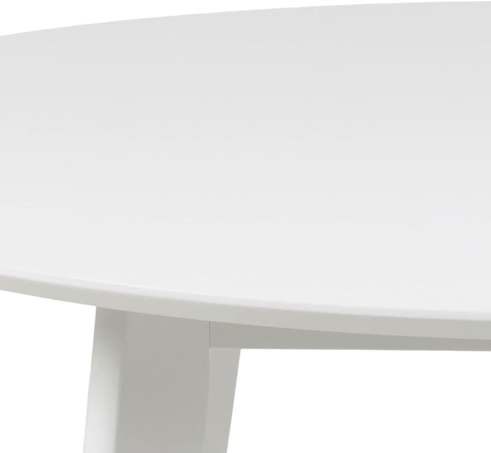AC Design Furniture Roxanne Esstisch für 4 Personen in Weiß, Ø: 105 x H: 76 cm, Küchentisch mit Weißer Lackierung, Moderner Retro Stil für das Esszimmer, Esstisch Rund