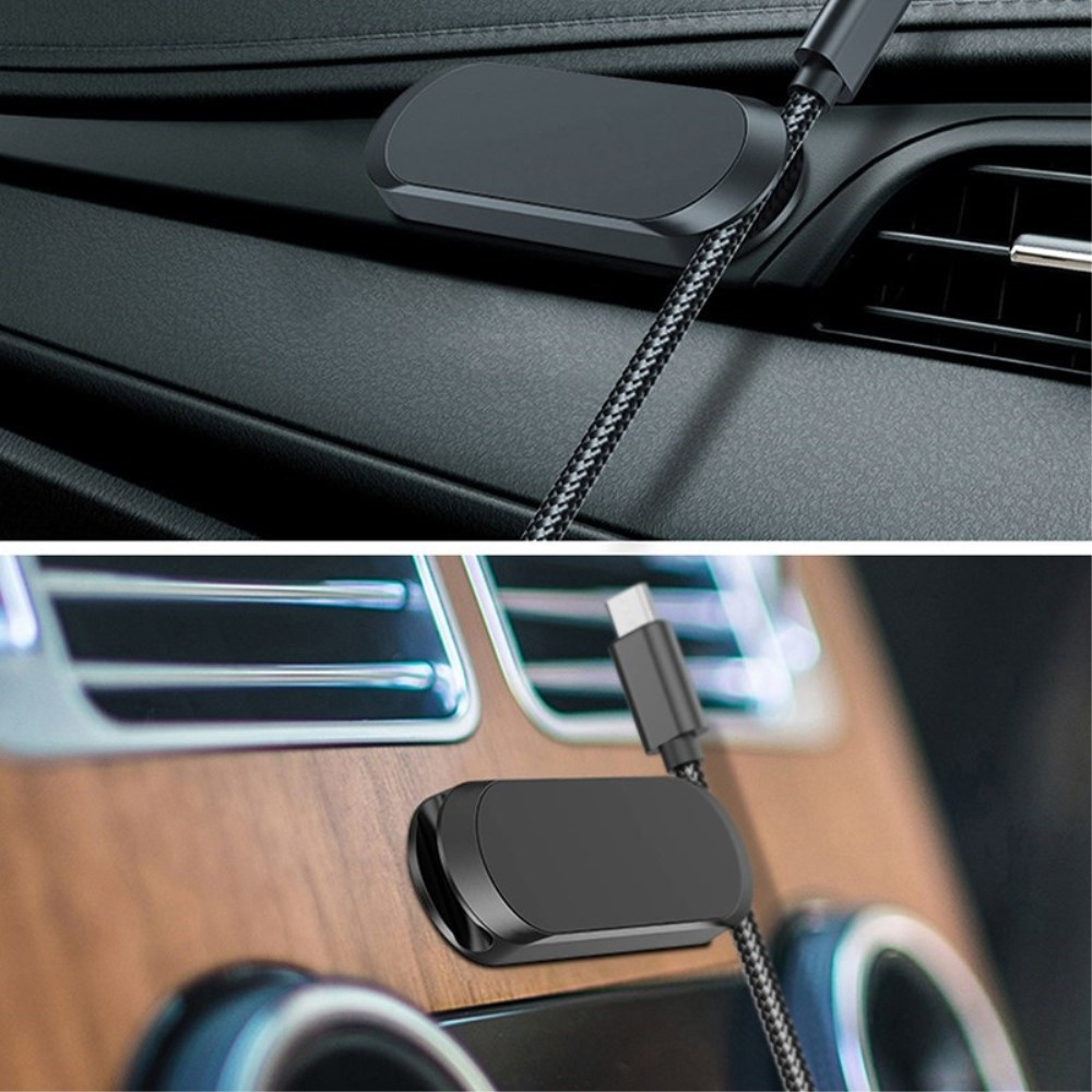 Magnetische Auto KFZ Halterung Selbstklebender Kabelhalter Vielzweck Kabelführung Organizer - Schwarz