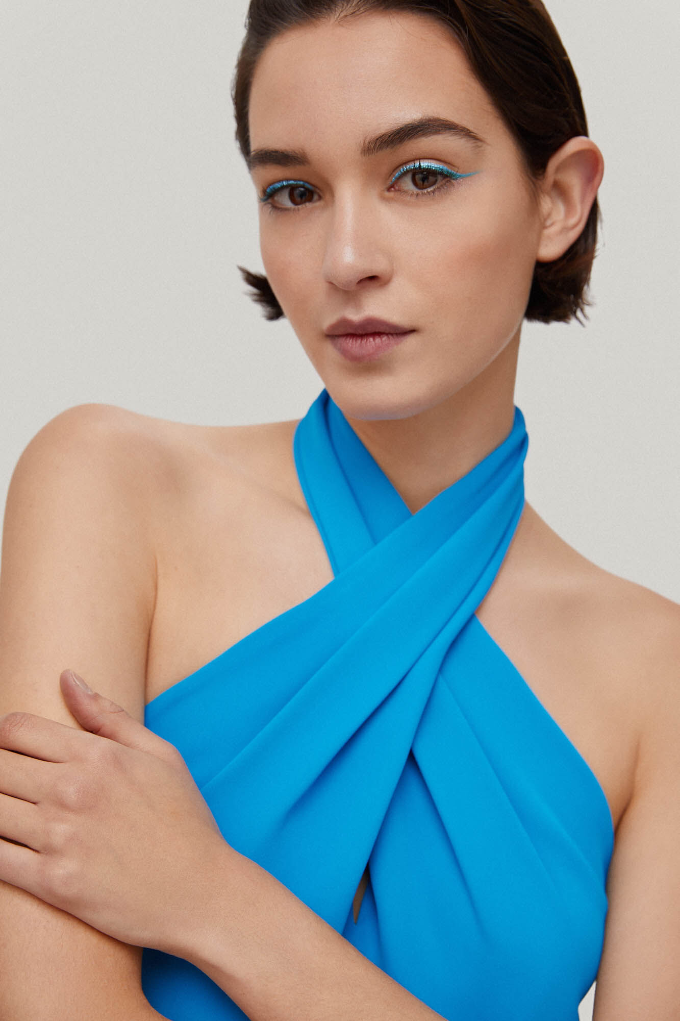 Chabeli Vestido midi liso - Azul