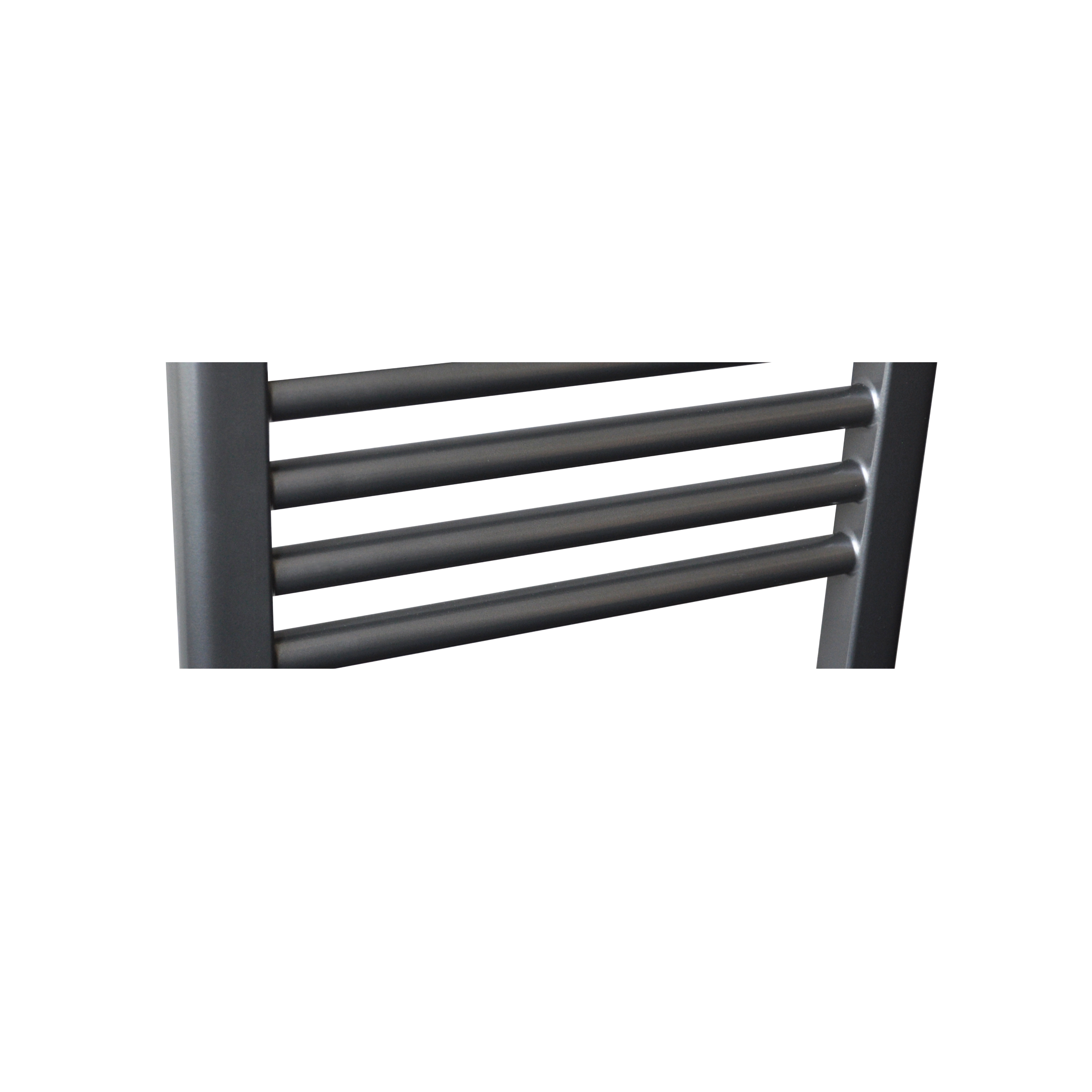 Sanicare HVS elektrische radiator 60x172cm gunmetal met afstandsbediening en thermostaat chroom linksonder