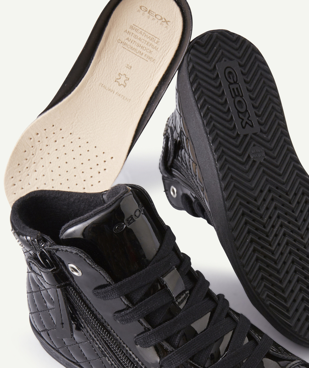 GEOXLES BASKETS MONTANTES NOIRES VERNIES FILLE