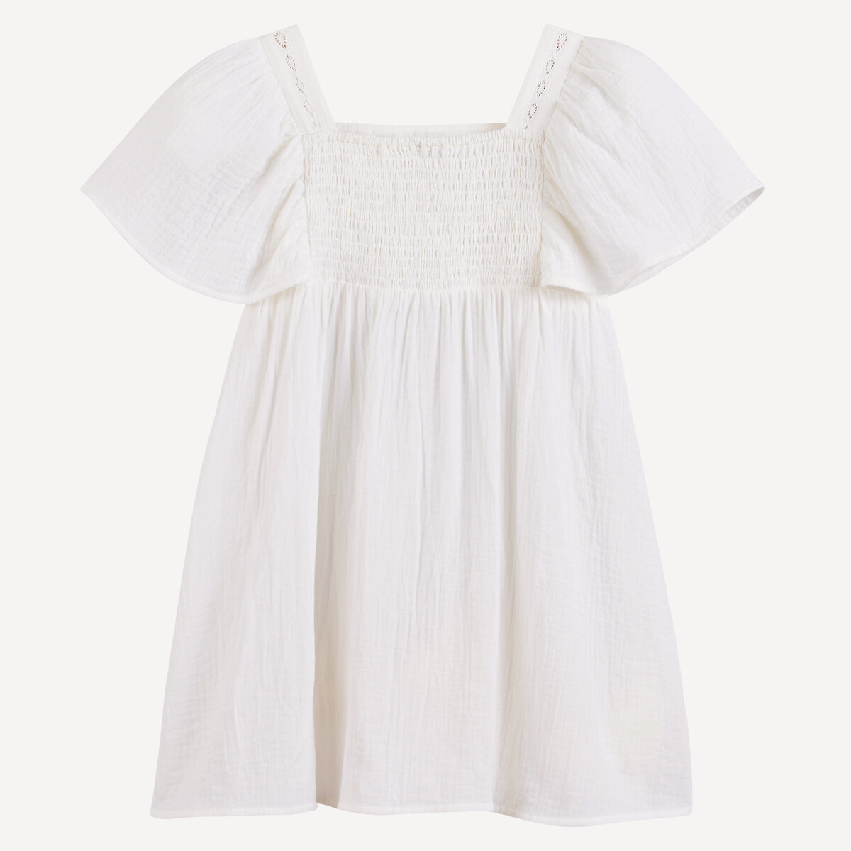 COLEÇÕES LA REDOUTE<br>Vestido festivo bordado com ombros plissados