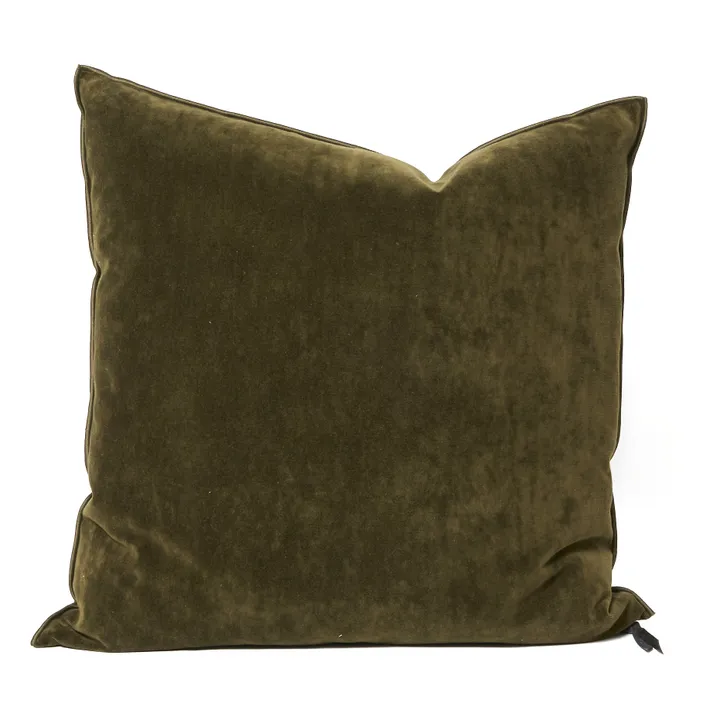 Maison de Vacances Coussin vice versa en velours vintage | Vert kaki