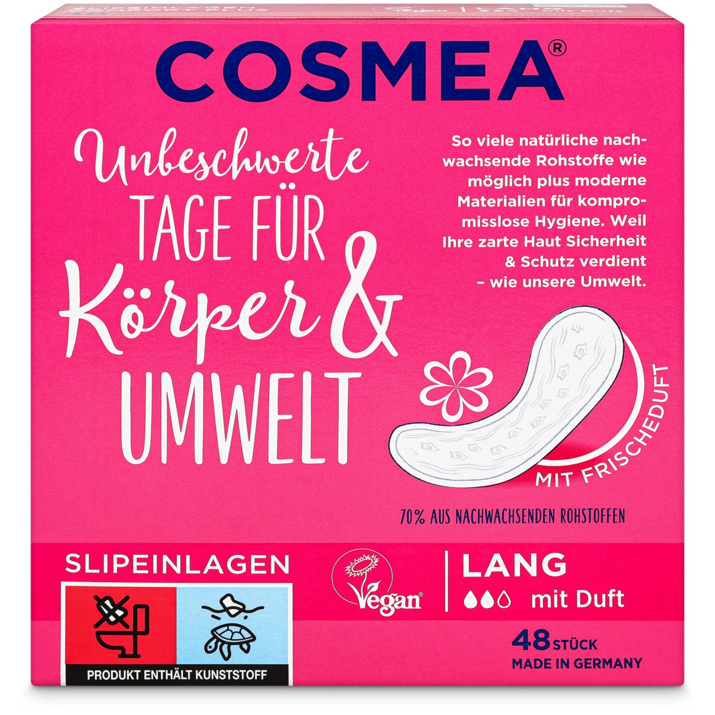 COSMEA Slipeinlagen Lang mit Duft 48 Stück