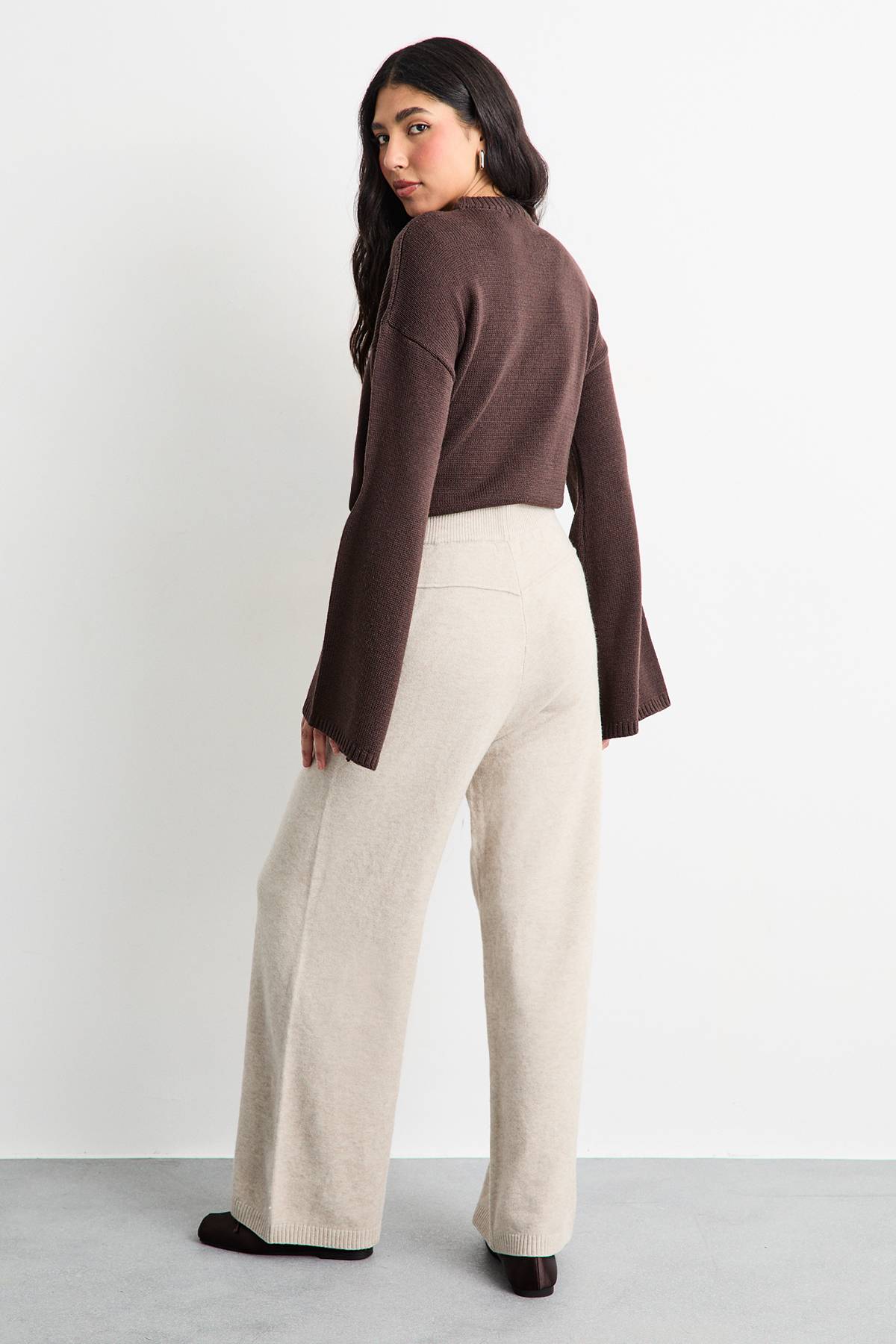 Warehouse Ensemble Coordonné Pantalon Tricoté Jambes Larges