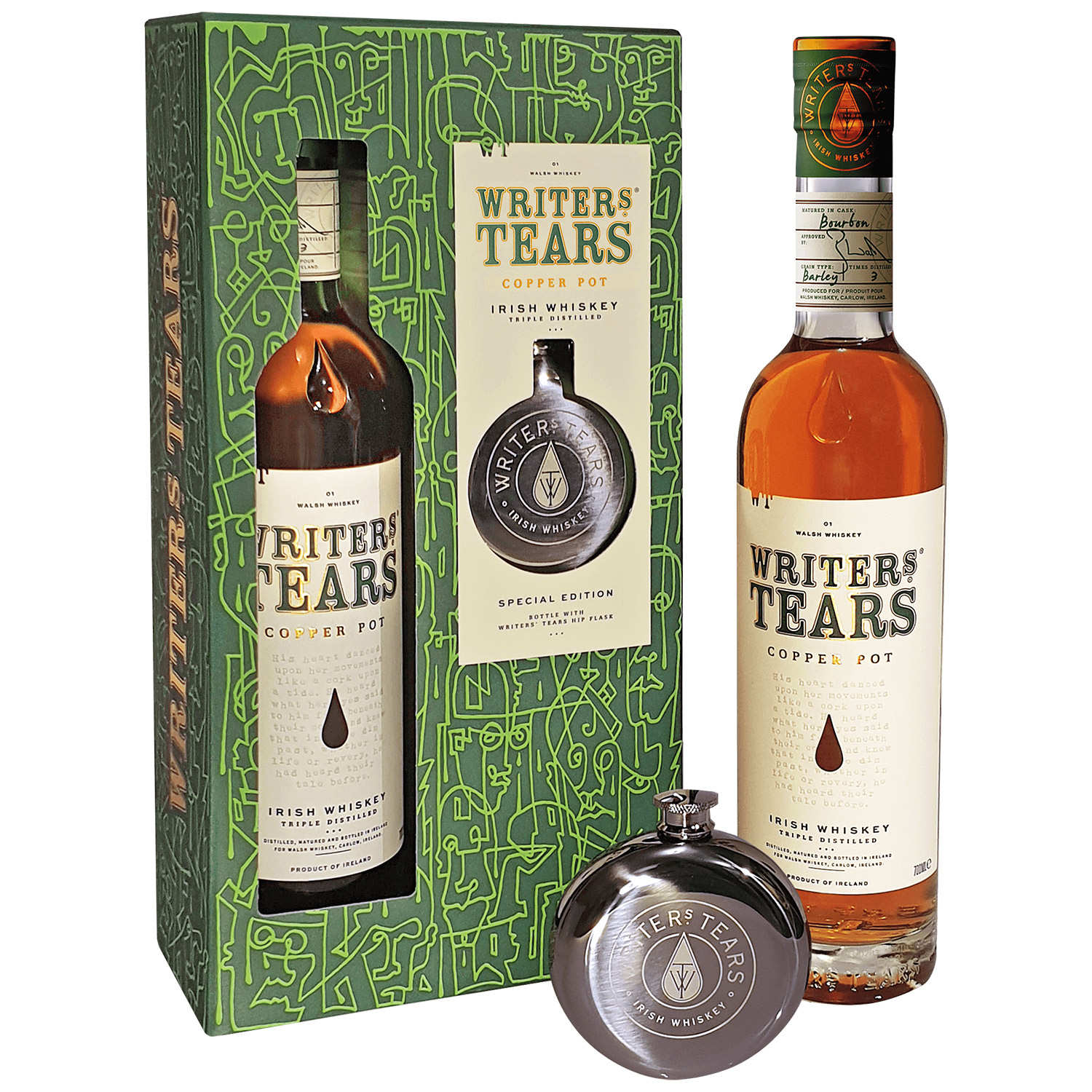 Whisky Writer's Tears Copper Pot - Coffret flasque