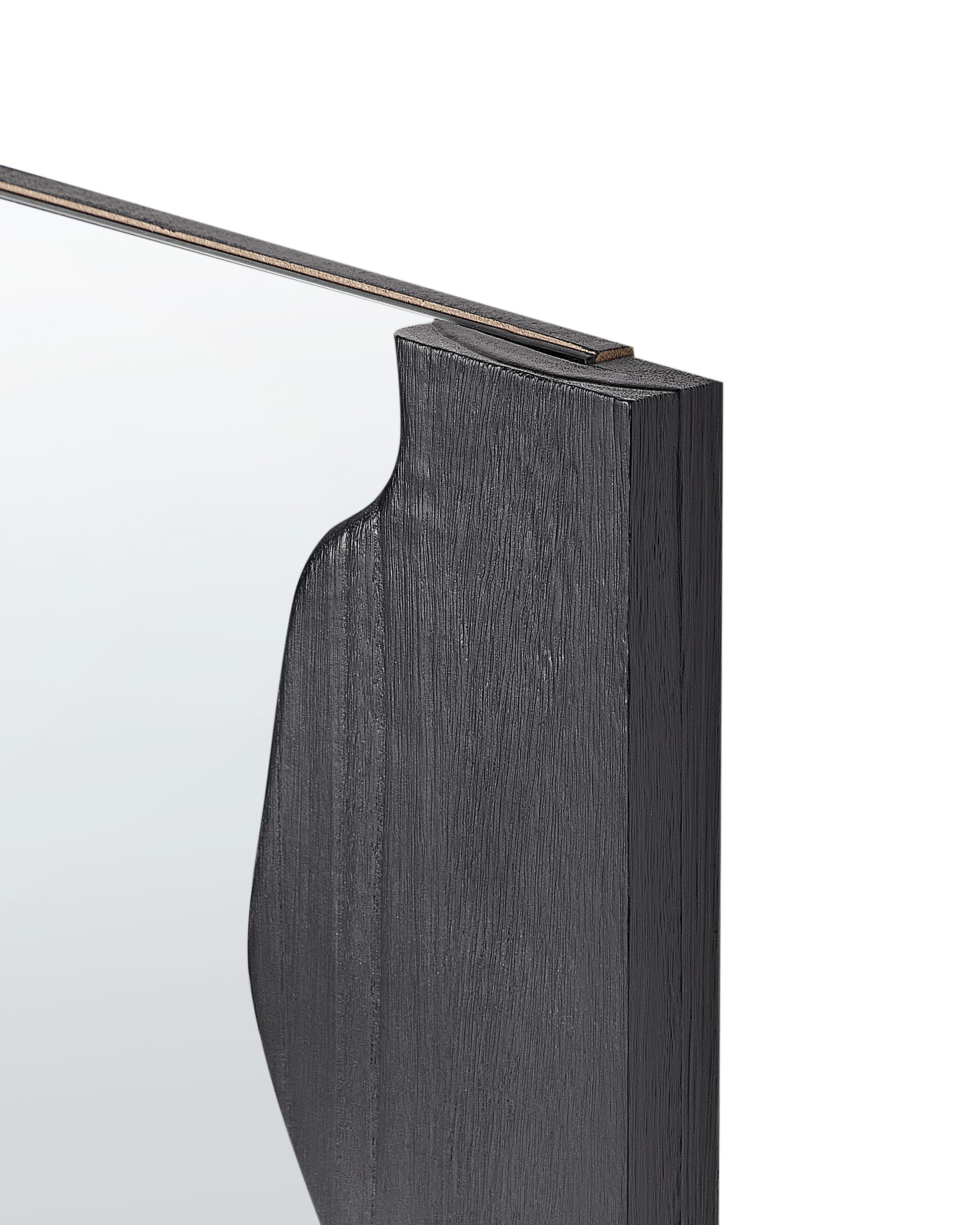 Wandspiegel SAULLCET 75 cm 175 cm Paulowniahout Zwart