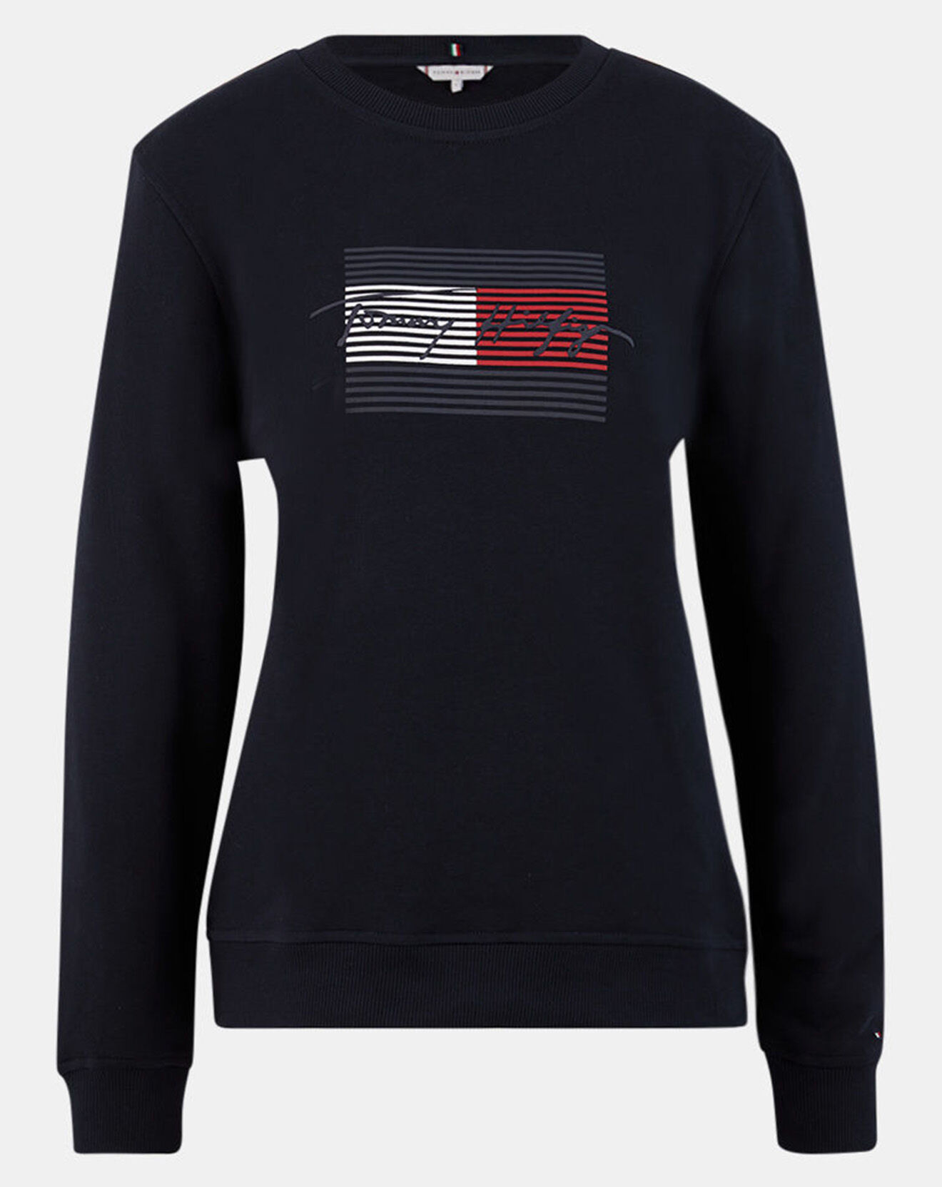 Tommy Hilfiger Sweat 100% Coton Bio  Flag bleu marine