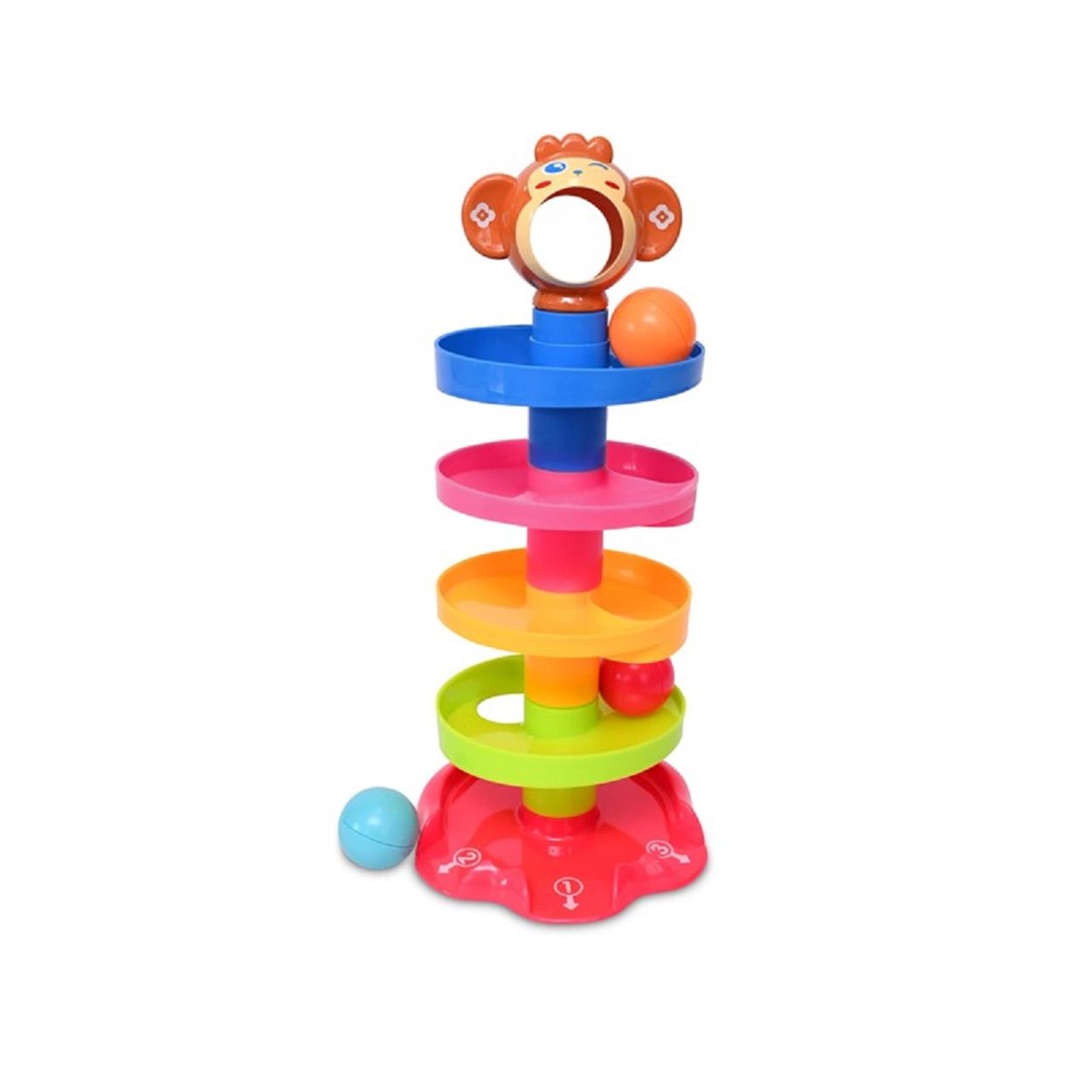 Lorelli Kinderspielzeug Kugelbahn, Kugelkreisel, Aktivitätsspielzeug, 3 Bälle rot