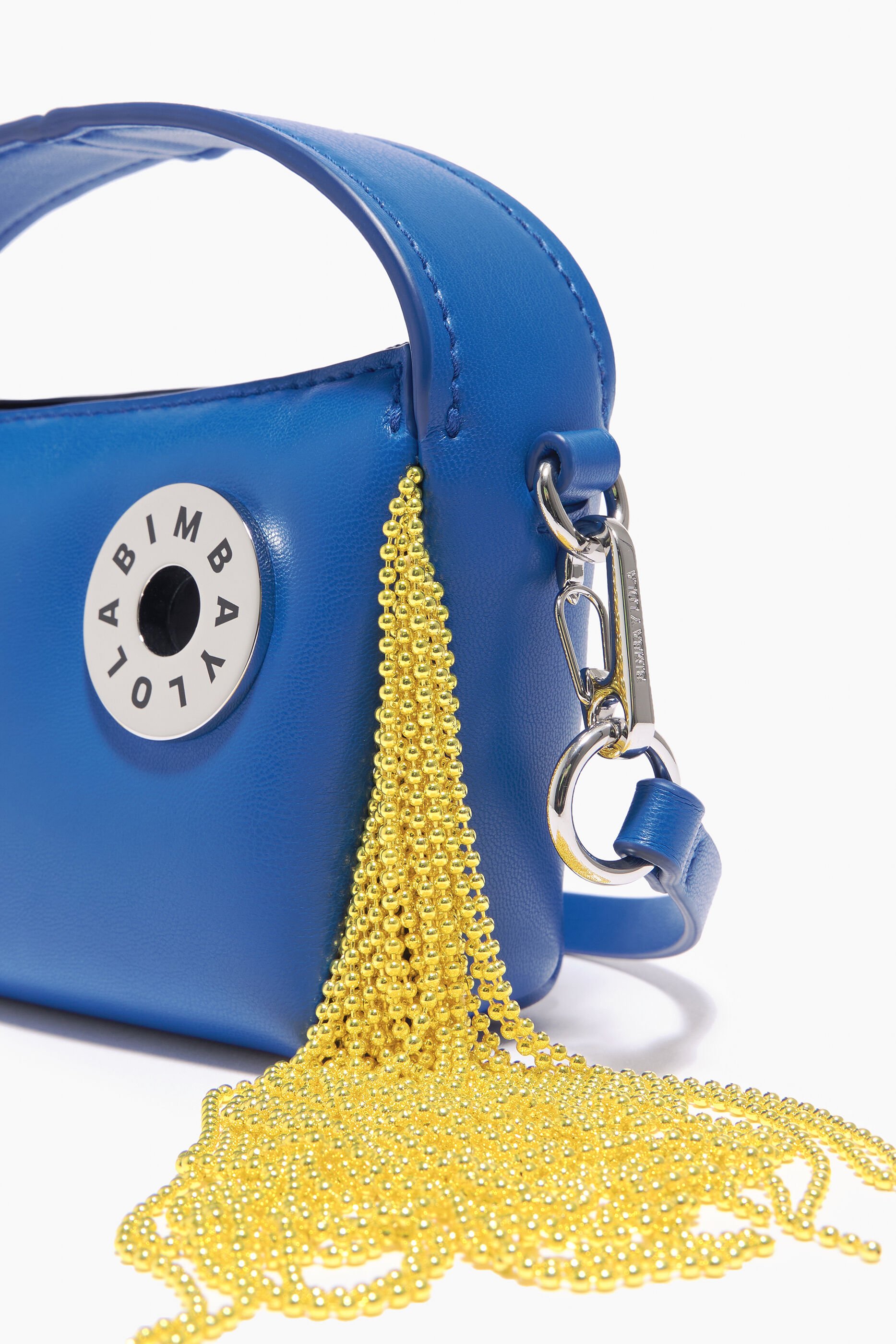 Bolsa hobo de couro azul elétrico tamanho XS