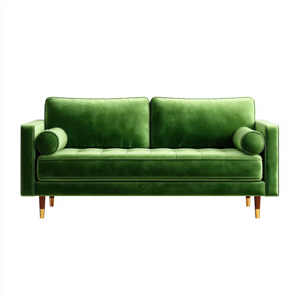 2-Sitzer-Sofa Samt 180x85x75 cm – Grün – Modernes Design