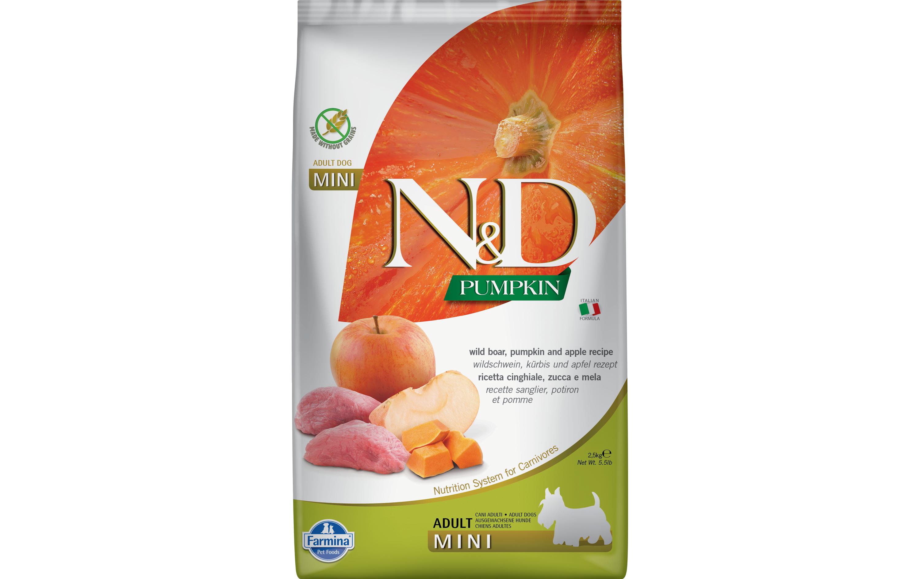Trockenfutter Adult Mini Wildschwein & Apfel 2.5 kgAlleinfuttermittel für erwachsene Hunde kleiner Rassen