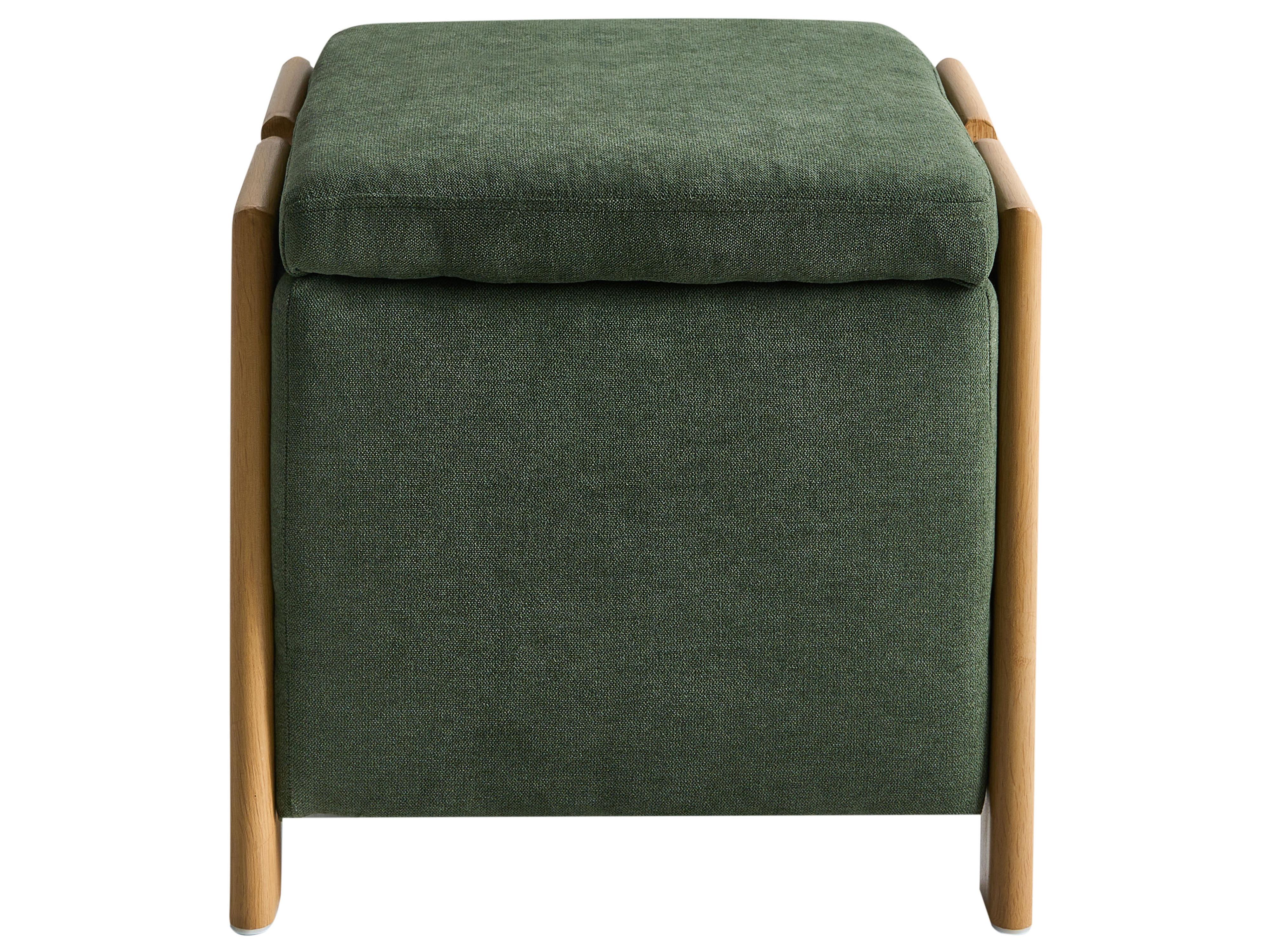 Poef met opbergruimte EDLAND Stof 45 cm 43 cm Groen