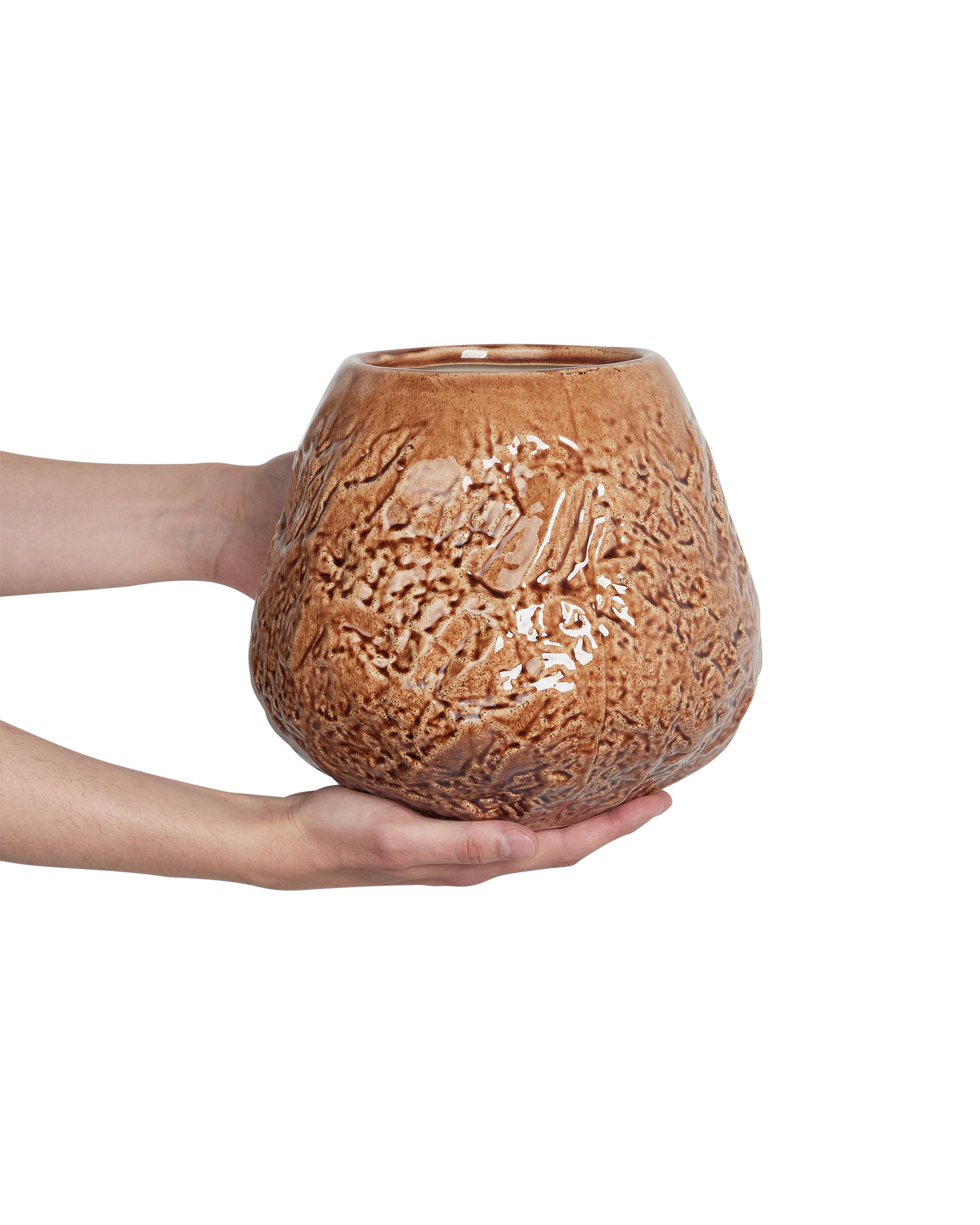 Bloemenvaas BETTA Steengoed 22 cm Bruin