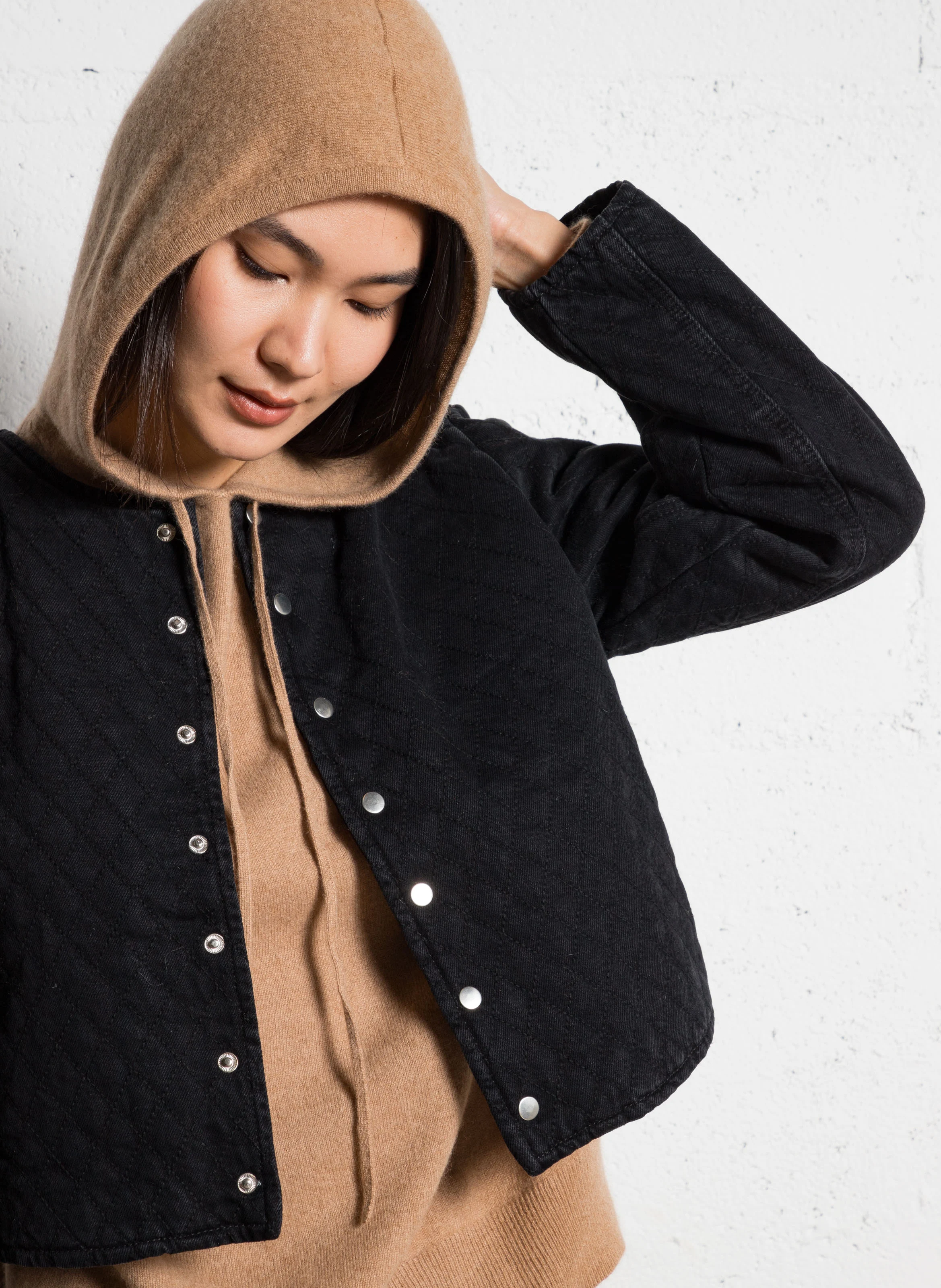 JUNON - Veste matelassée en denim | Noir