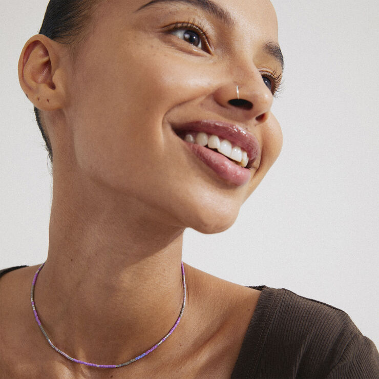 Pilgrim ALISON necklace purple, silver-plated Sølv
