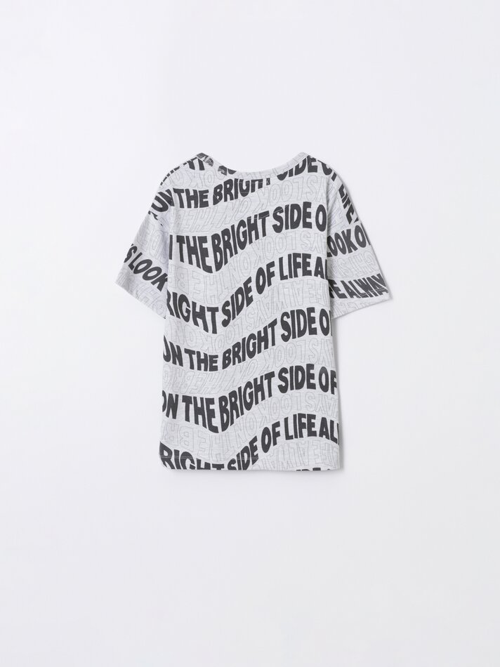 Camiseta estampada - Cinza mescla claro