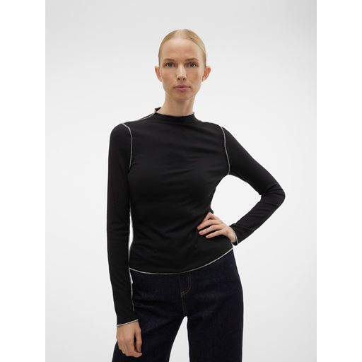 Vero Moda Snipa Langærmet T-shirt, Black, M