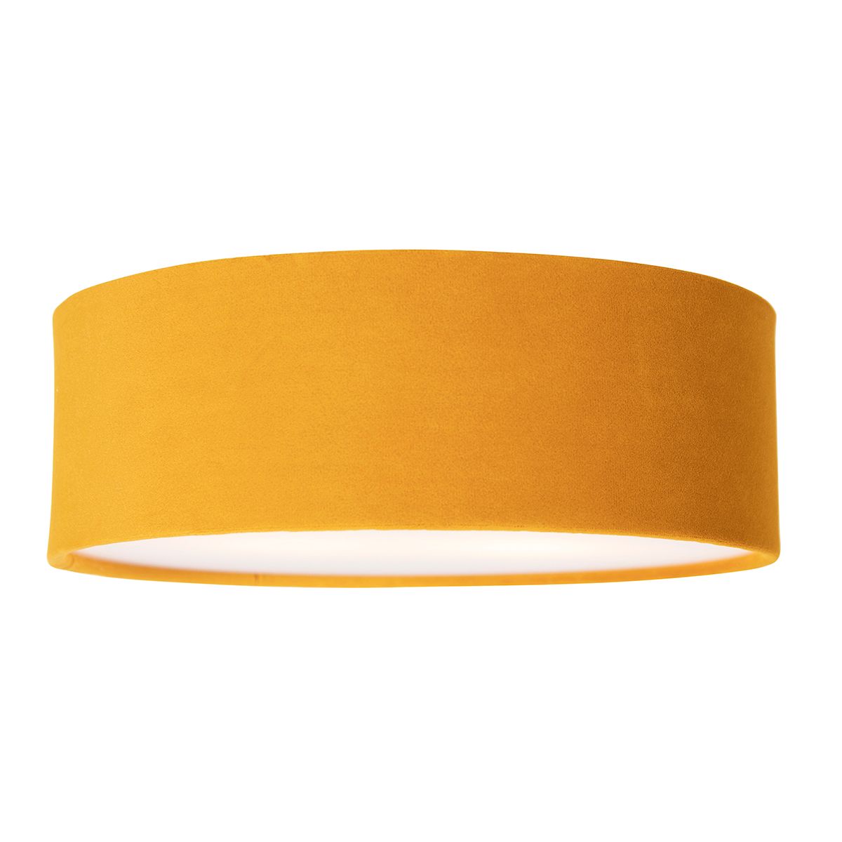 Moderne plafondlamp oker 30 cm met gouden binnenkant - Drum