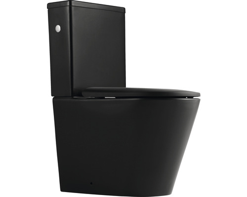 Jungborn spoelrandloze toiletcombinatie FLORIEL/ONE 64 matzwart met toiletzitting en softclose-mechanisme