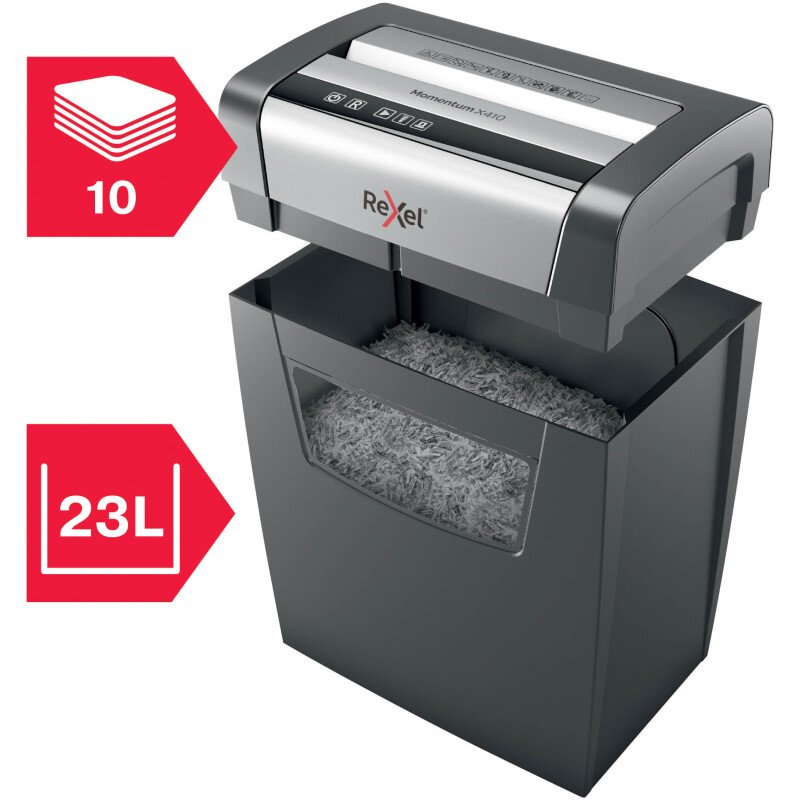 Destructeur Rexel Momentum X410 - coupe croisée