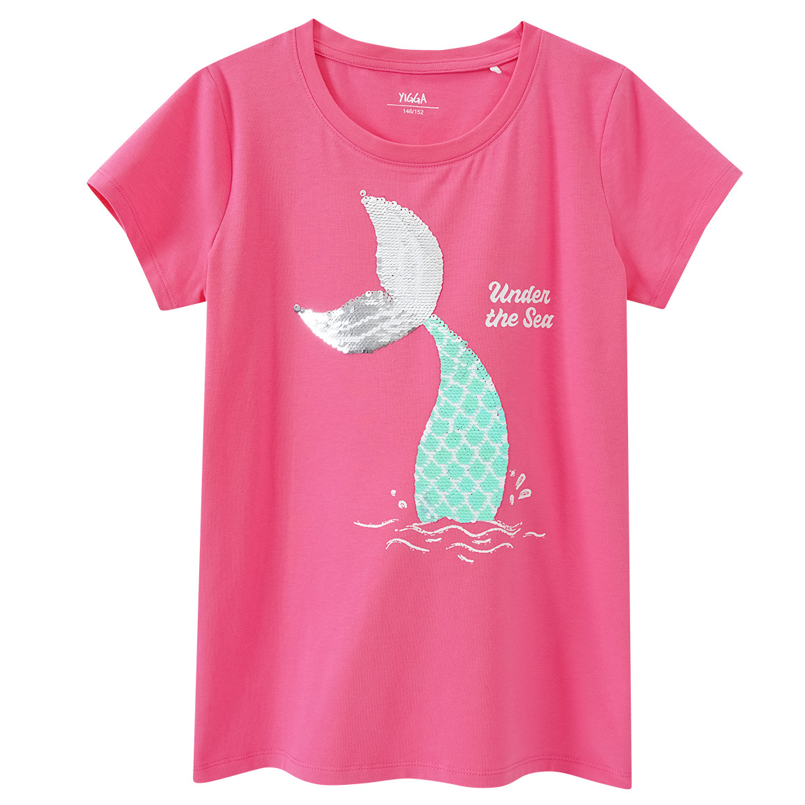 Yigga Mädchen T-Shirt mit Wendepailletten pink