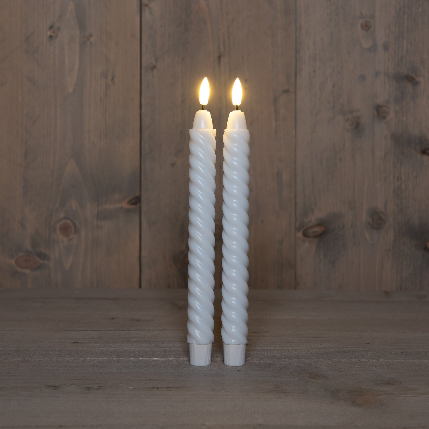 Anna's Collection LED dinerkaars Swirl wit D 1,5 H 24 cm 2 stuks