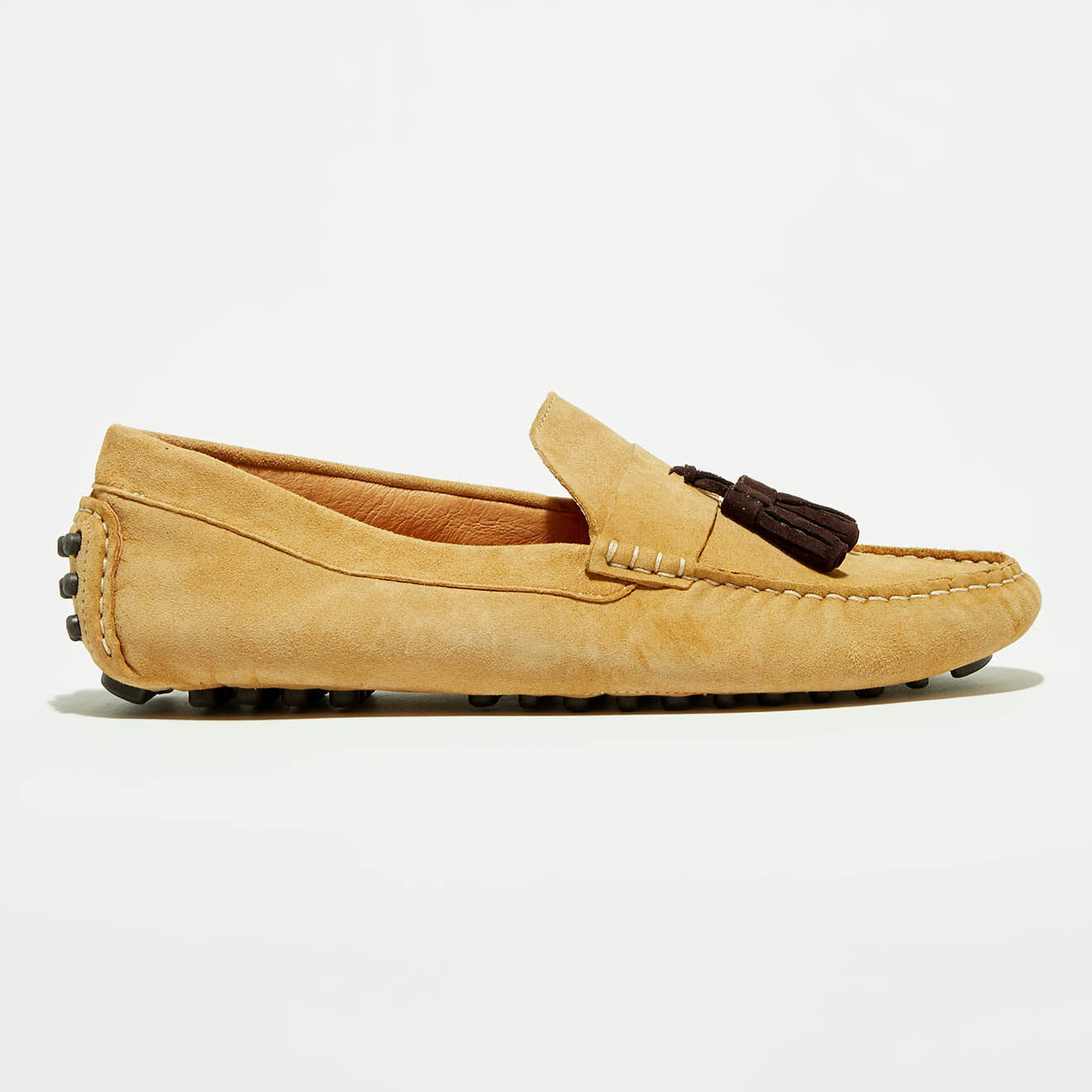 Flavio Création Mocassins en Velours de Cuir Manu beige/marron