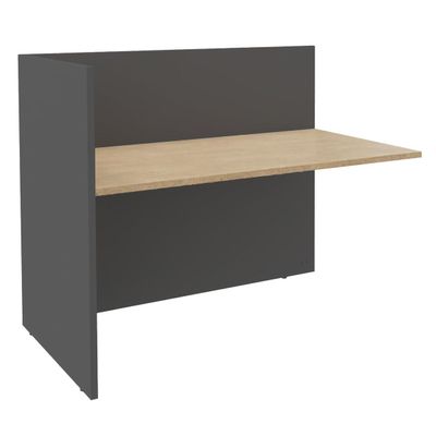 Banque d'accueil Module de départ haut OLA - L82,5 x H112 x P82,5 cm - structure carbone, plateau chêne clair