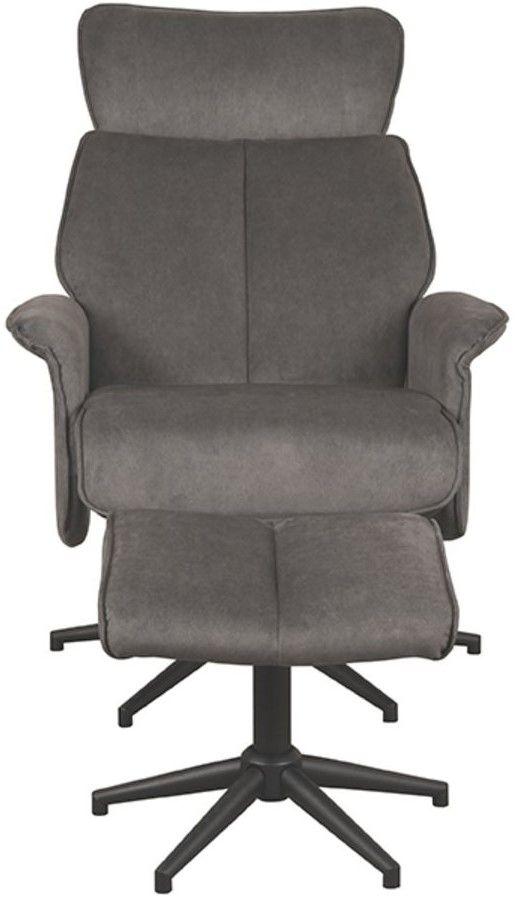 Relaxfauteuil met hocker Antraciet Cosmo CH-73.027 Verdal B77 x D79 x H109 cm
