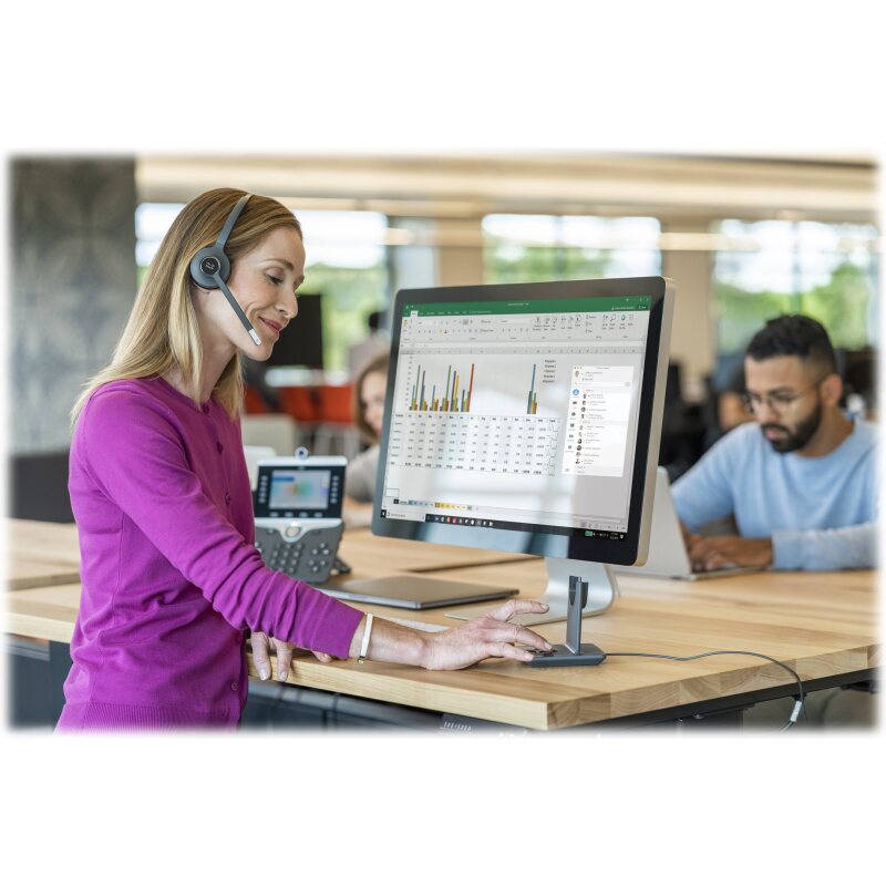 Cisco 561 Casque Sans fil Arceau Bureau/Centre d'appels USB Type-A Bluetooth Noir, Gris