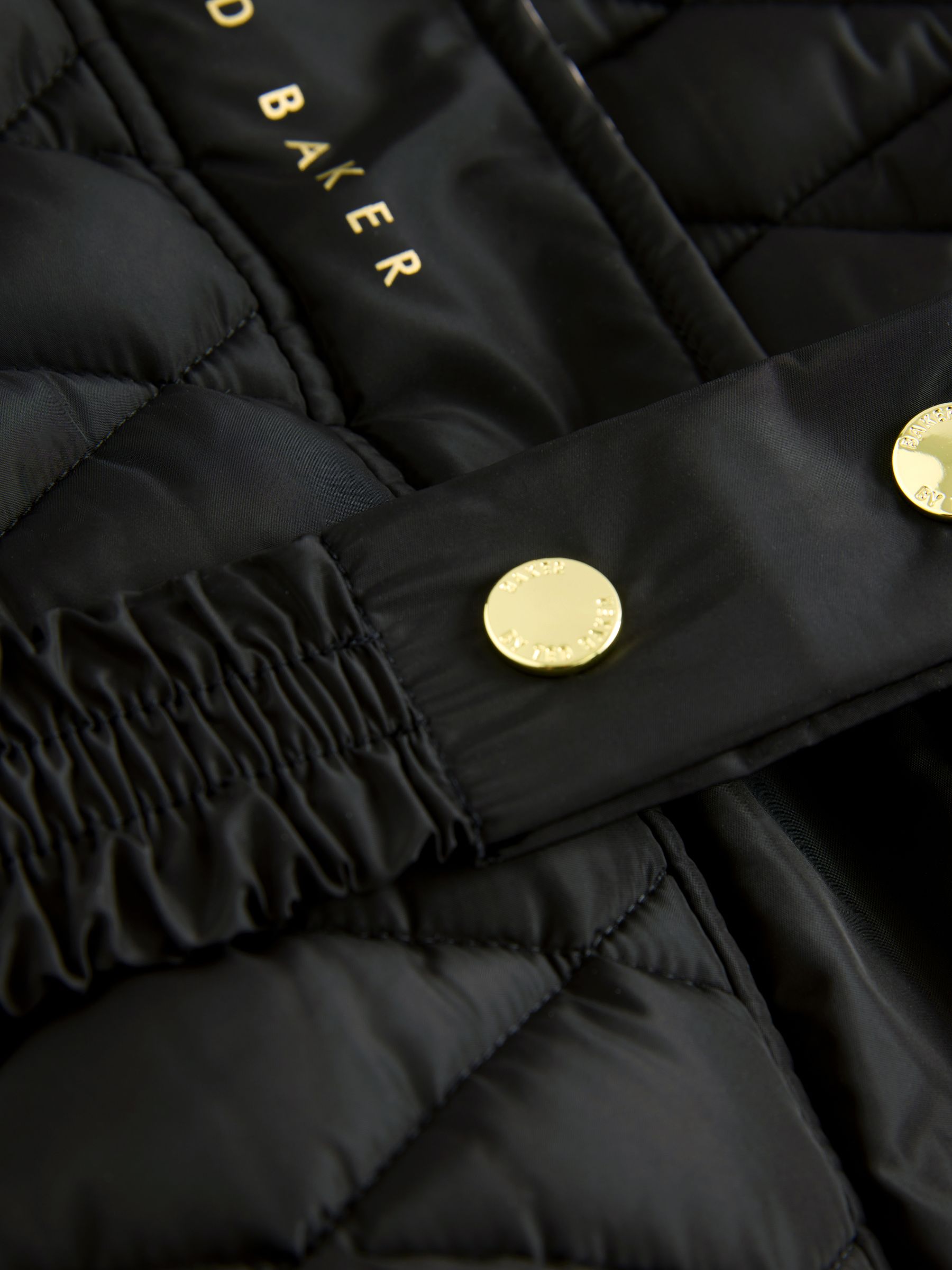 Zwart - Baker by Ted Baker - Regenbestendige halfzware gevoerde jas met ceintuur