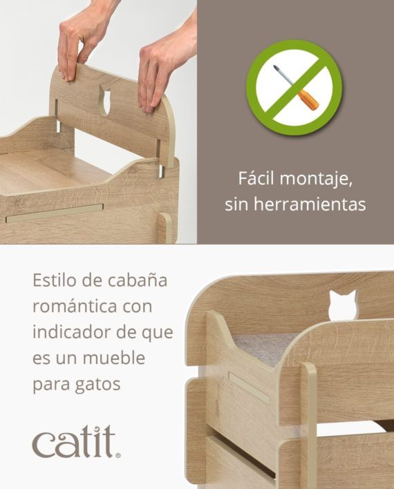 Cama em estilo romântico, cor carvalho