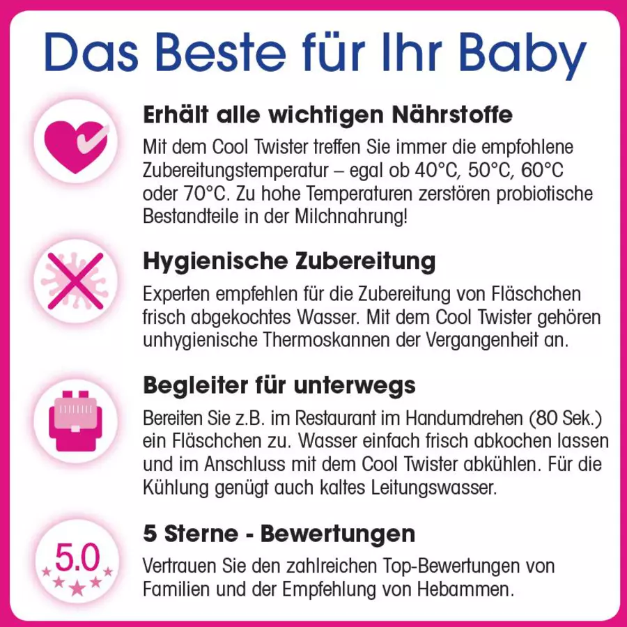 nip® Fläschchenwasser-Abkühler COOL TWISTER® first moments OrangeBeige