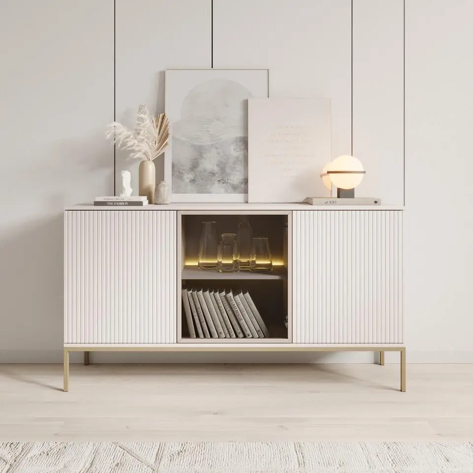 Meubella - Legend - Dressoir - Beige - 153x39x83 cm