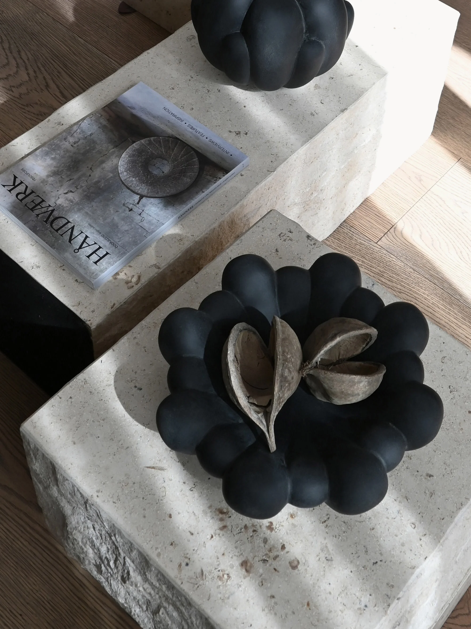 Handgemaakt decoratief dienblad Bloom, Ø 29 cm