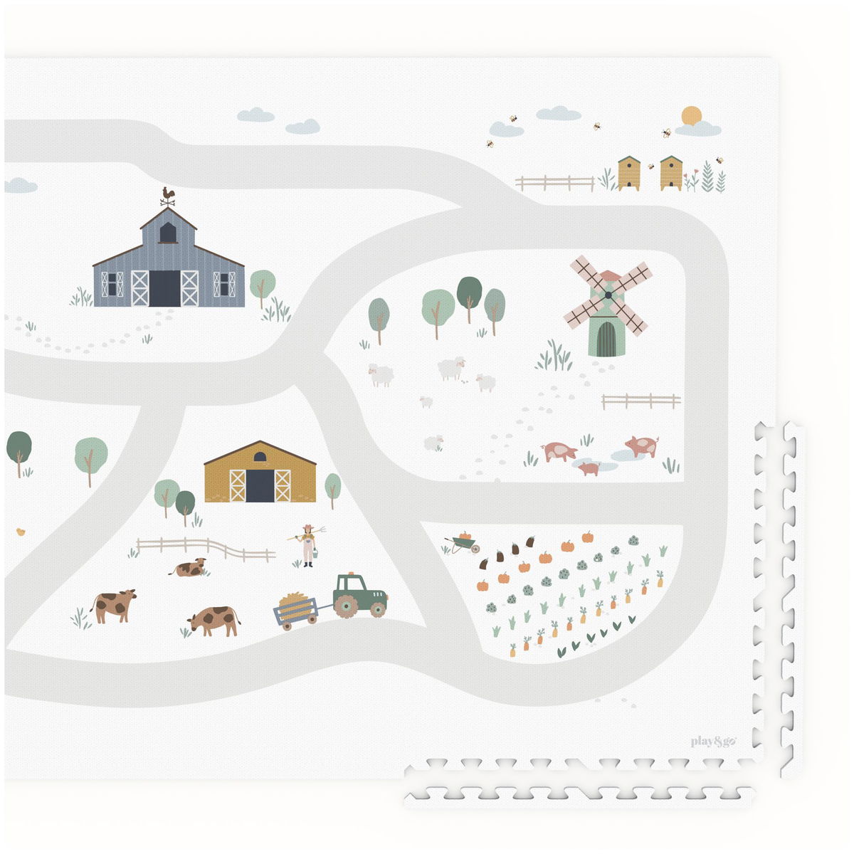 Play and GoPlay and Go   EEVAA Puzzlematte 120x180cm Farm