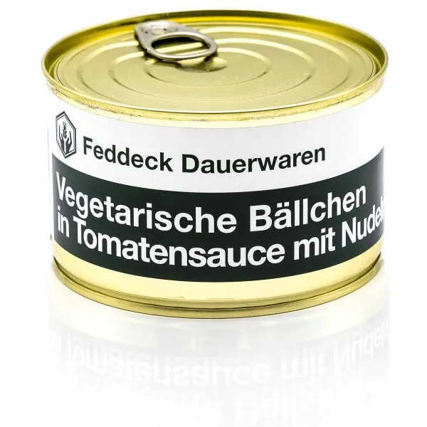 Feddeck Dauerwaren -  Fertiggericht Dose Vegetarische Bällchen mit Nudeln 400 g