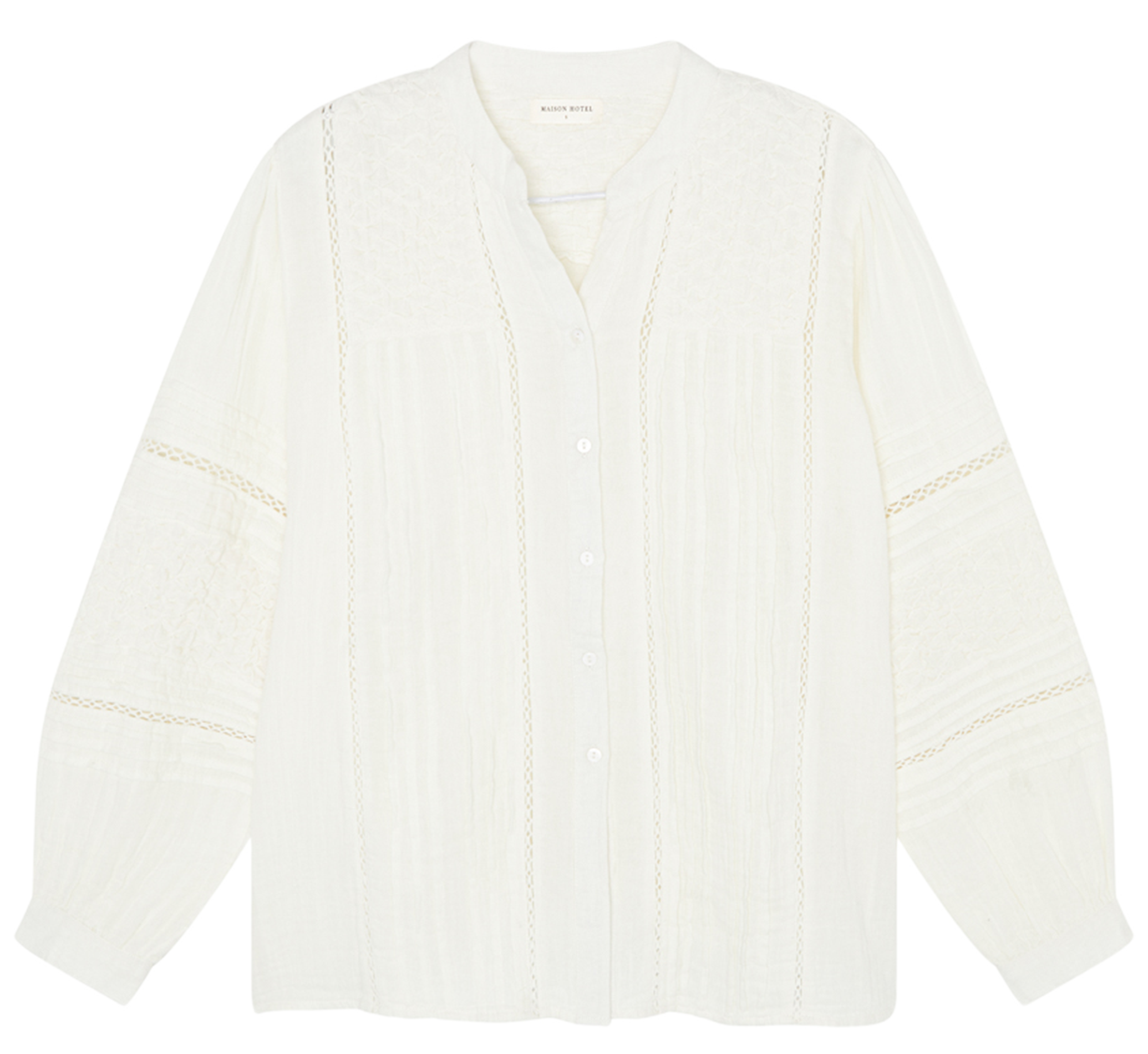 ANGELA - Chemise ample col V en coton | Blanc