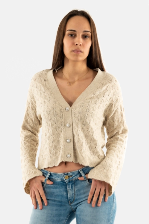 Gilets cardigans only liana pumice stone mel/white pearls