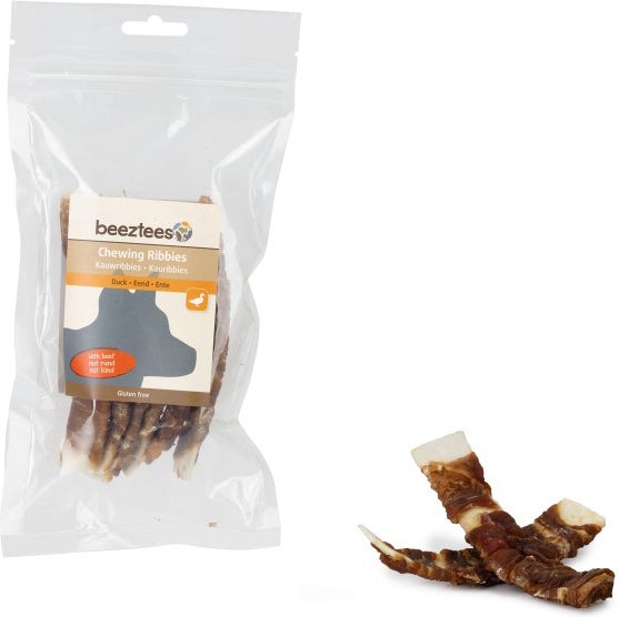 Beeztees kauwsticks eend met rund H 9 cm 6 stuks