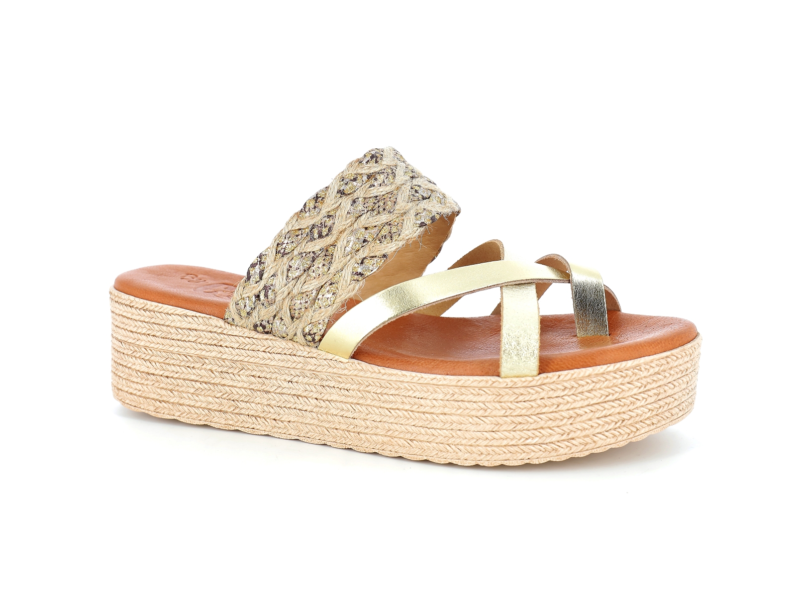 Chaussures du chateau-35410 Matières combinées Beige Or