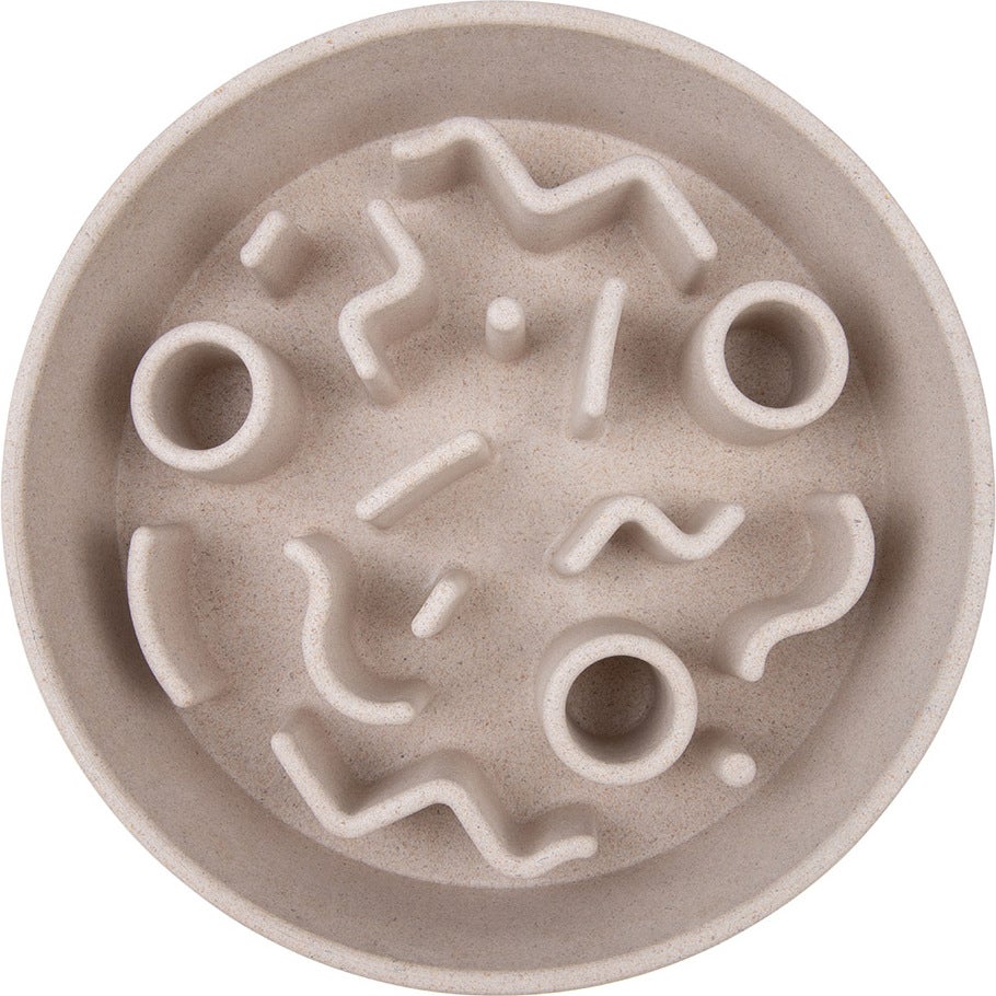 District 70 hondenvoerbak Bamboo slow feeder M beige D 21 H 5,3 cm