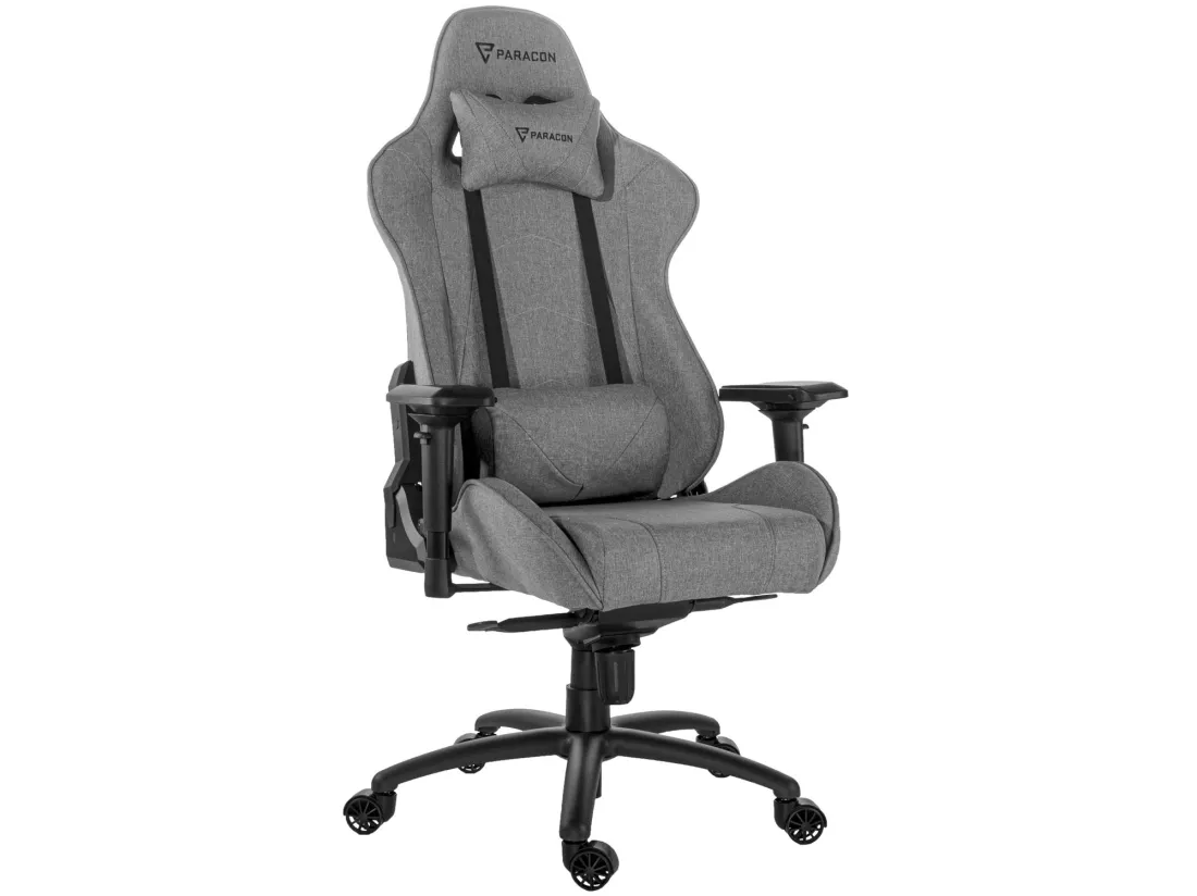 Paracon Knight Pro Fauteuil de gamer avec oreiller cervical et soutien lombaire, gris.