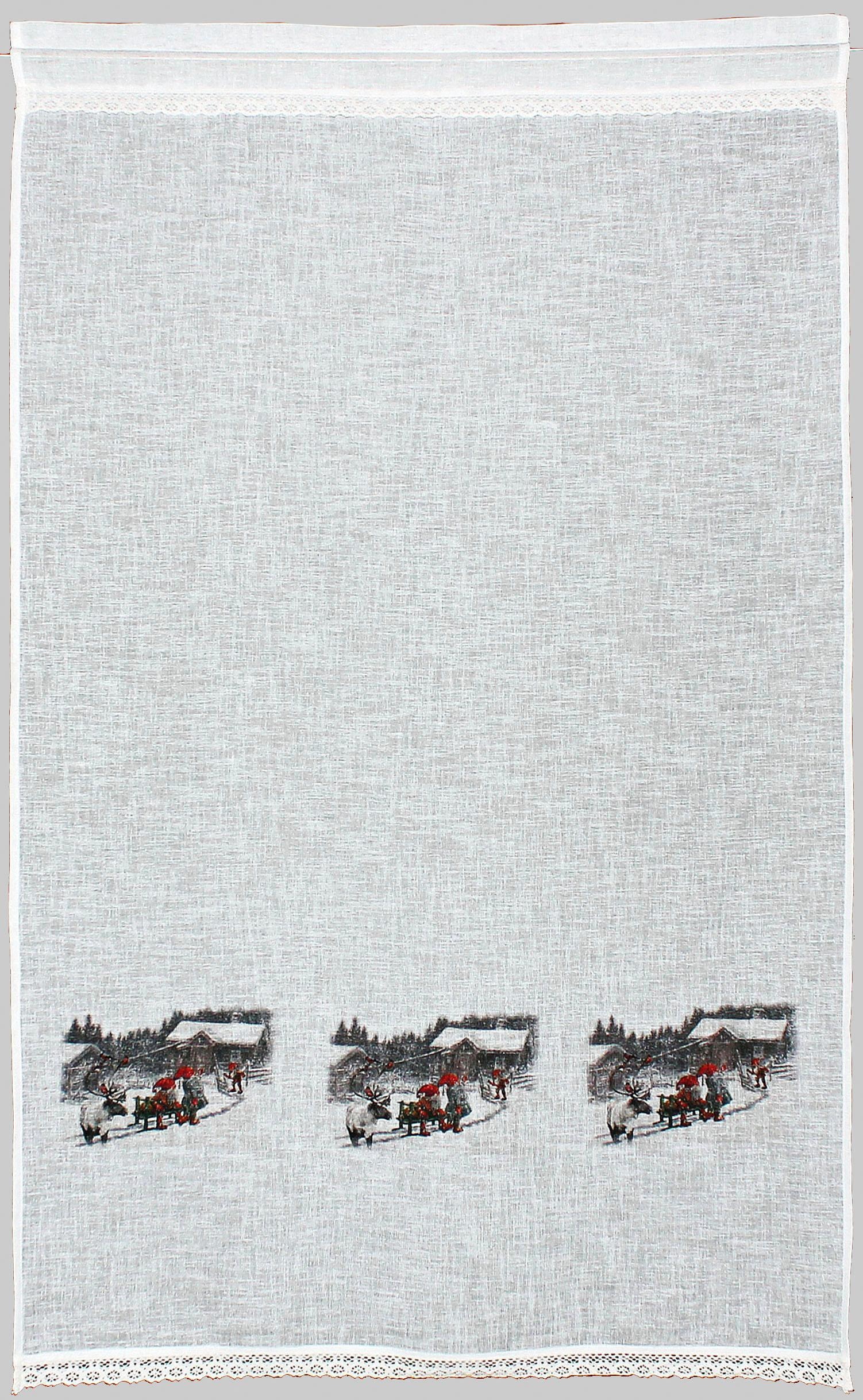 HOSSNER - ART OF HOME DECO Gardine »Wintermärchen« Stangendurchzug 1 Stk. tlg. Landhaus-Look