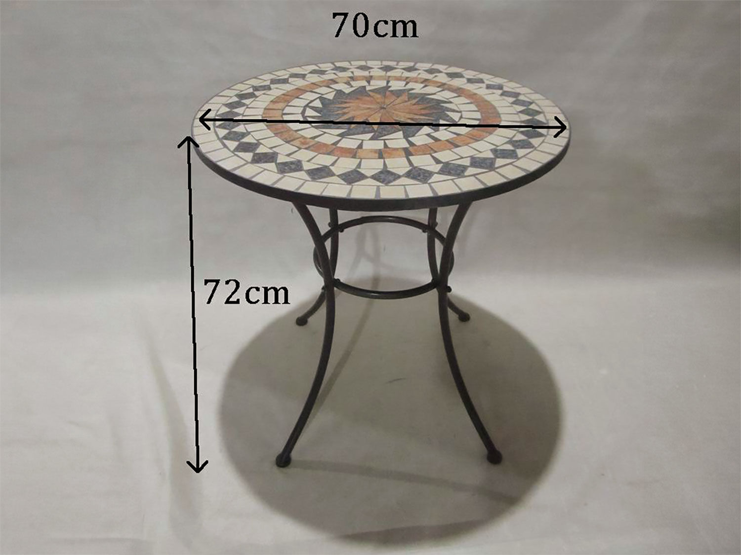 Bistro-Set Mosaik 3-teilig schwarz