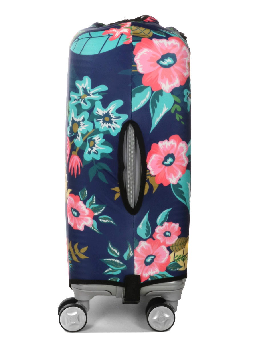 Housse de valise Periea Dark Blue with Flowers S